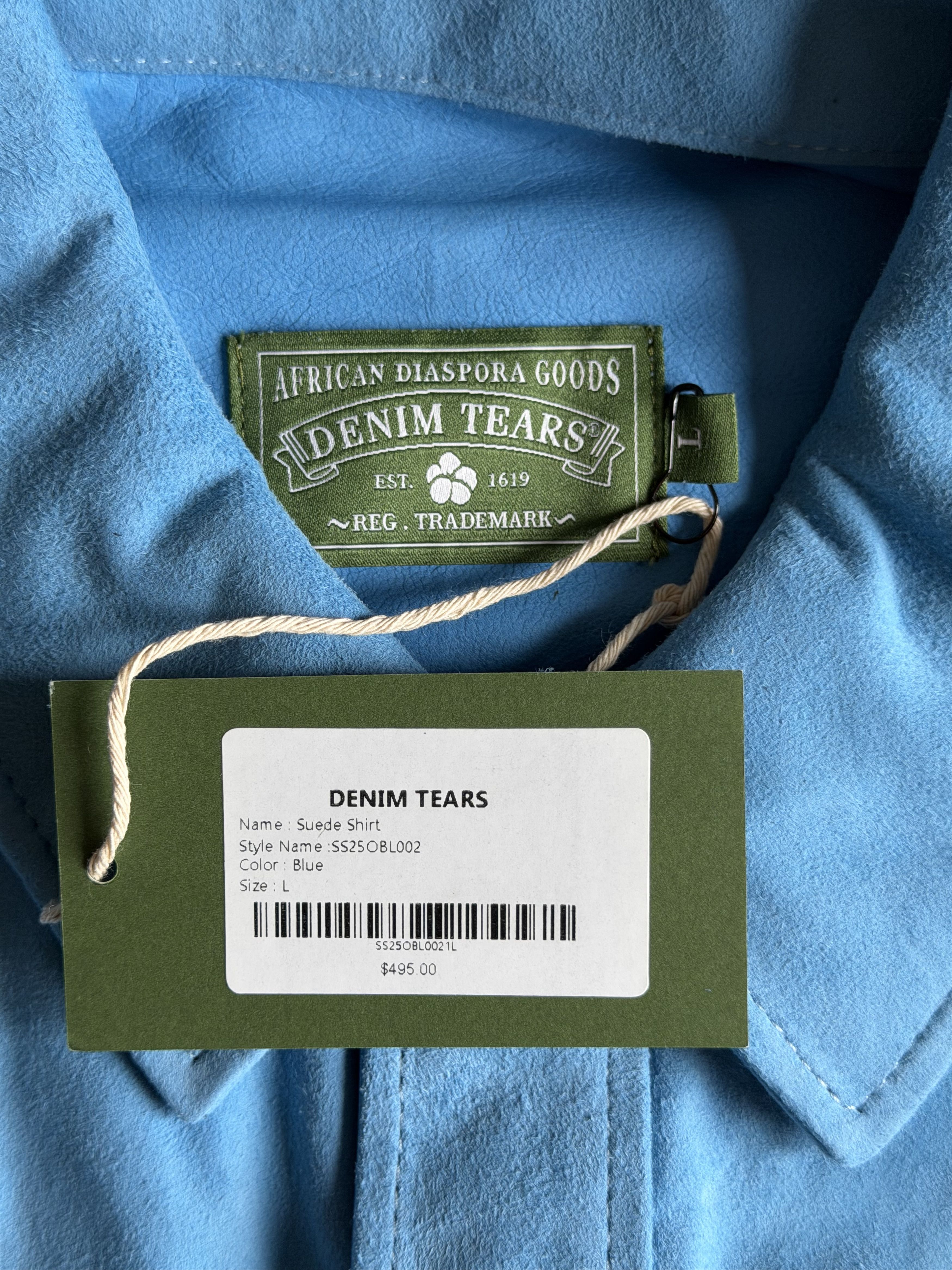 DENIM TEARS Denim Tears Suede Shirt in Blue Size US L / EU 52-54 / 3 - 9 Thumbnail