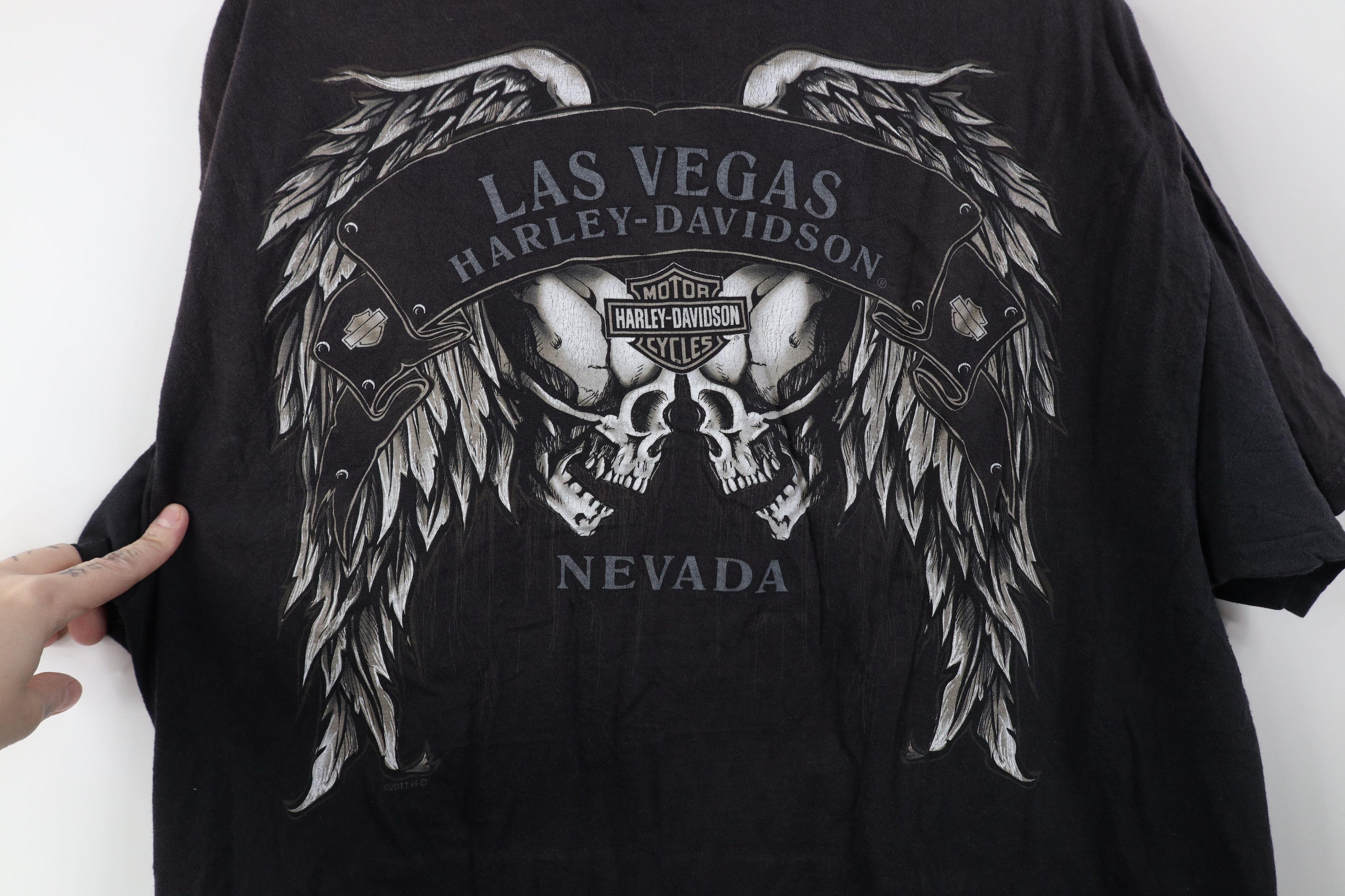 Harley Davidson Vintage Y2K Harley Davidson Eagle Wings Skull T-Shirt Black Size US L / EU 52-54 / 3 - 11 Thumbnail
