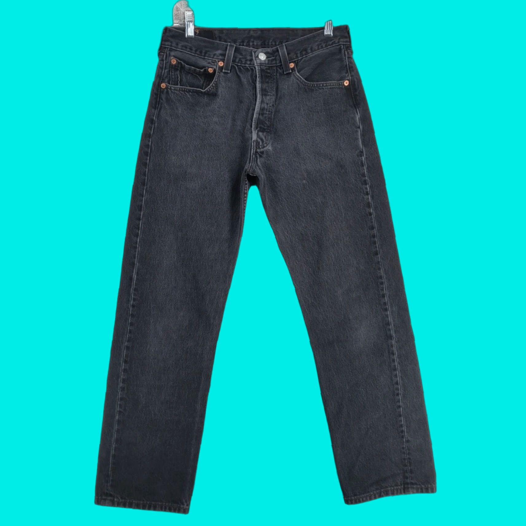 Levi's VINTAGE Levi's 501 Jeans Mens 32x30 Fits 30x30 Faded Black Button Fly USA 90's Size US 32 / EU 48 - 1 Thumbnail