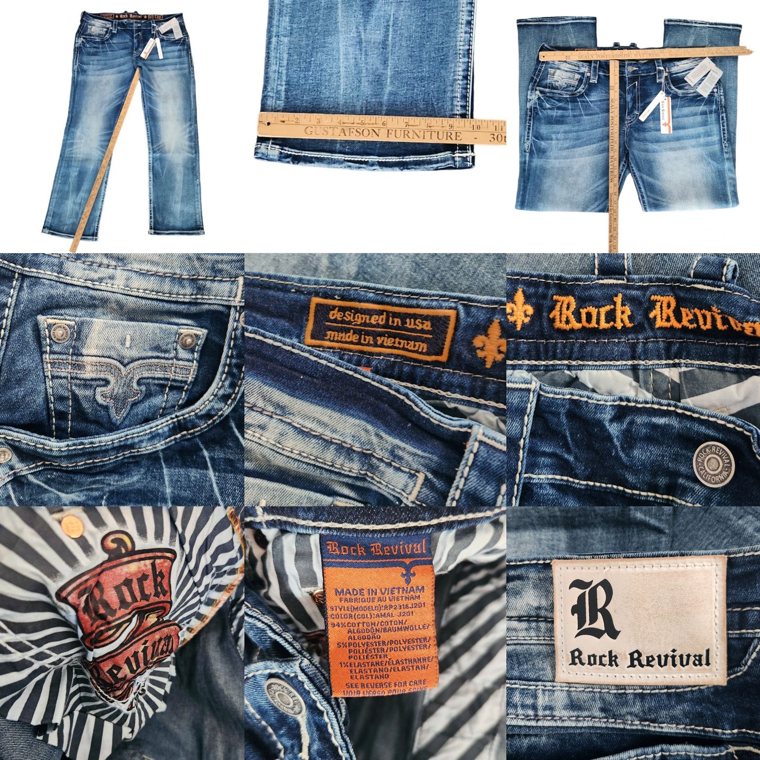 Rock Revival Rock Revival Amal Straight jeans Stretch Dark Wash $220 42 Size US 42 / EU 58 - 4 Thumbnail