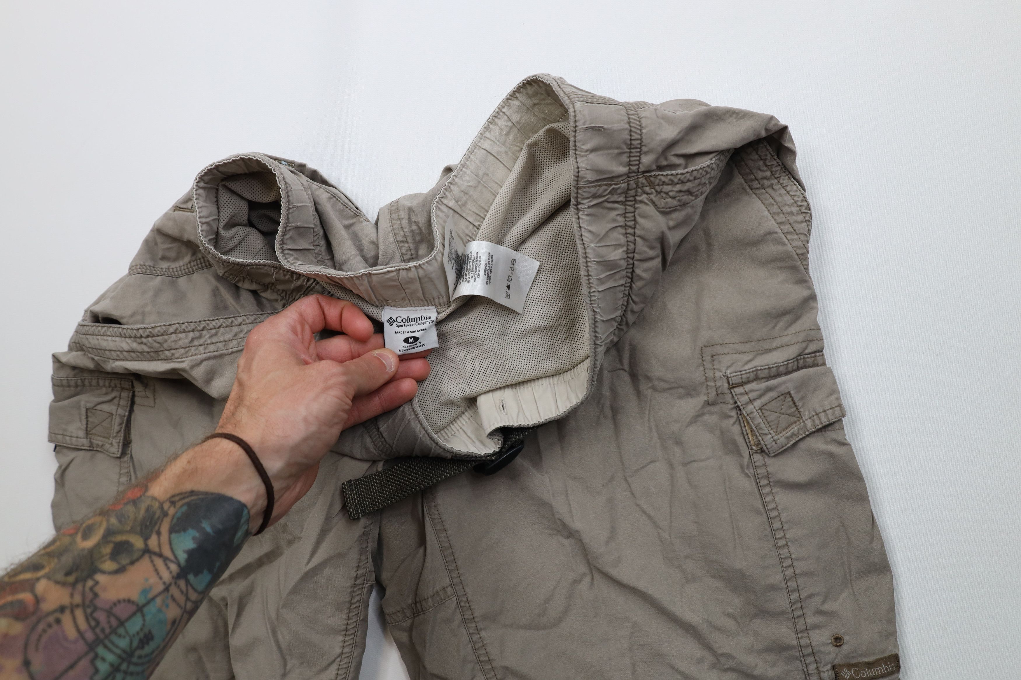 Columbia Vintage Y2K Columbia Belted Above Knee Lined Cargo Shorts Size US 32 / EU 48 - 9 Thumbnail