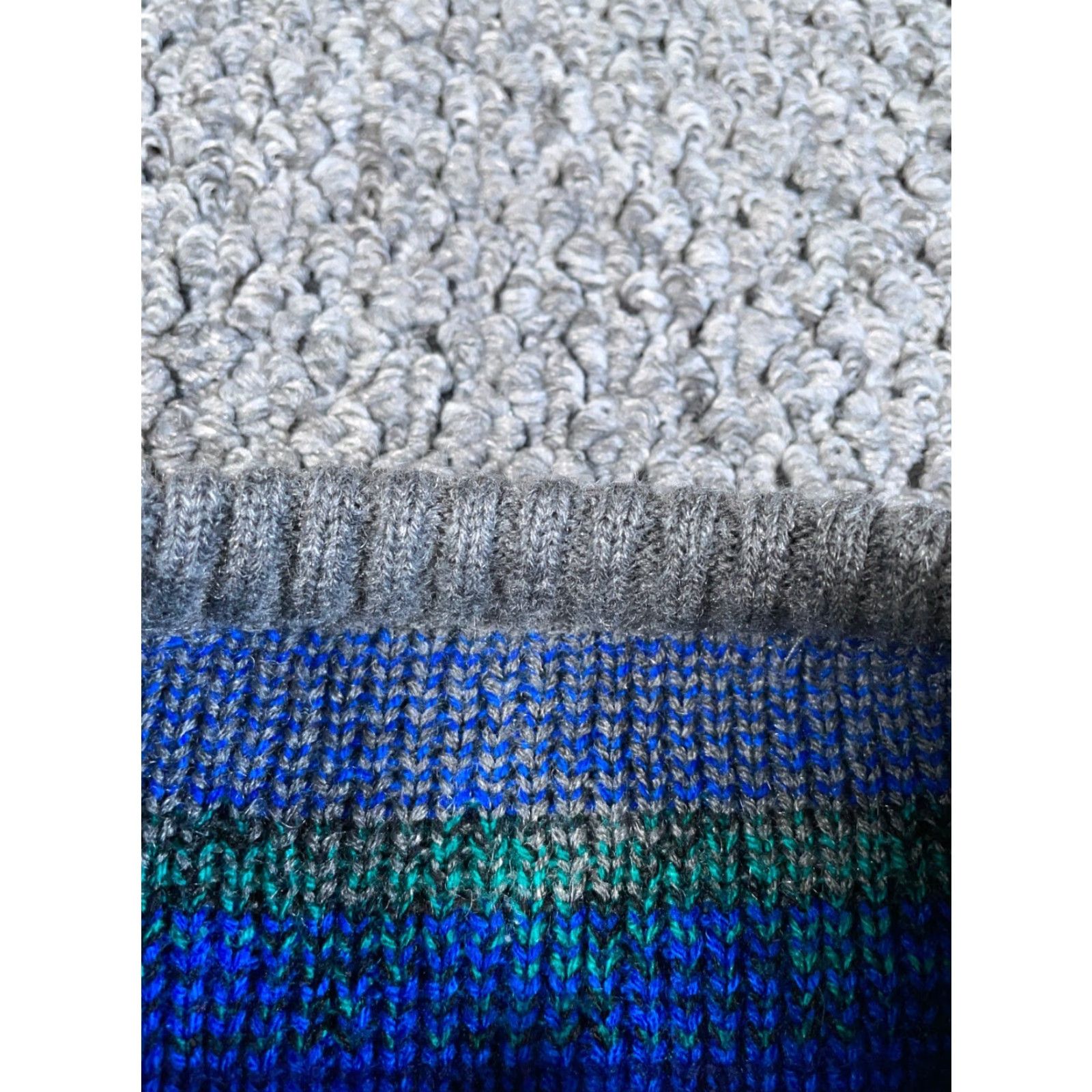 Vintage VTG 90s Geometric Pattern Sweater Adult Medium Gray Blue Chunky Knit Dad Style Size US M / EU 48-50 / 2 - 3 Thumbnail