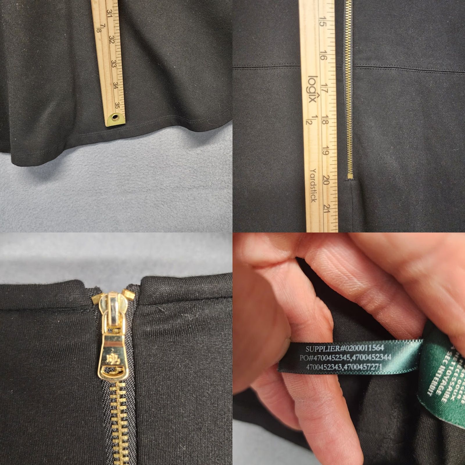 Ralph Lauren Ralph Lauren LRL Dress Women 16 Black Stretch Ponte Knit Zip Back Office Preppy Dress Knee Length Long Sleeve Zip Back Mens? Size XXL / US 16-18 / IT 52-54 - 8 Thumbnail