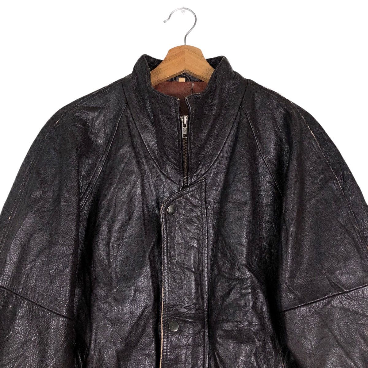 Japanese Brand 🔥Vintage Biker Leather Jacket Military Design Issey Miyake Size US M / EU 48-50 / 2 - 3 Thumbnail
