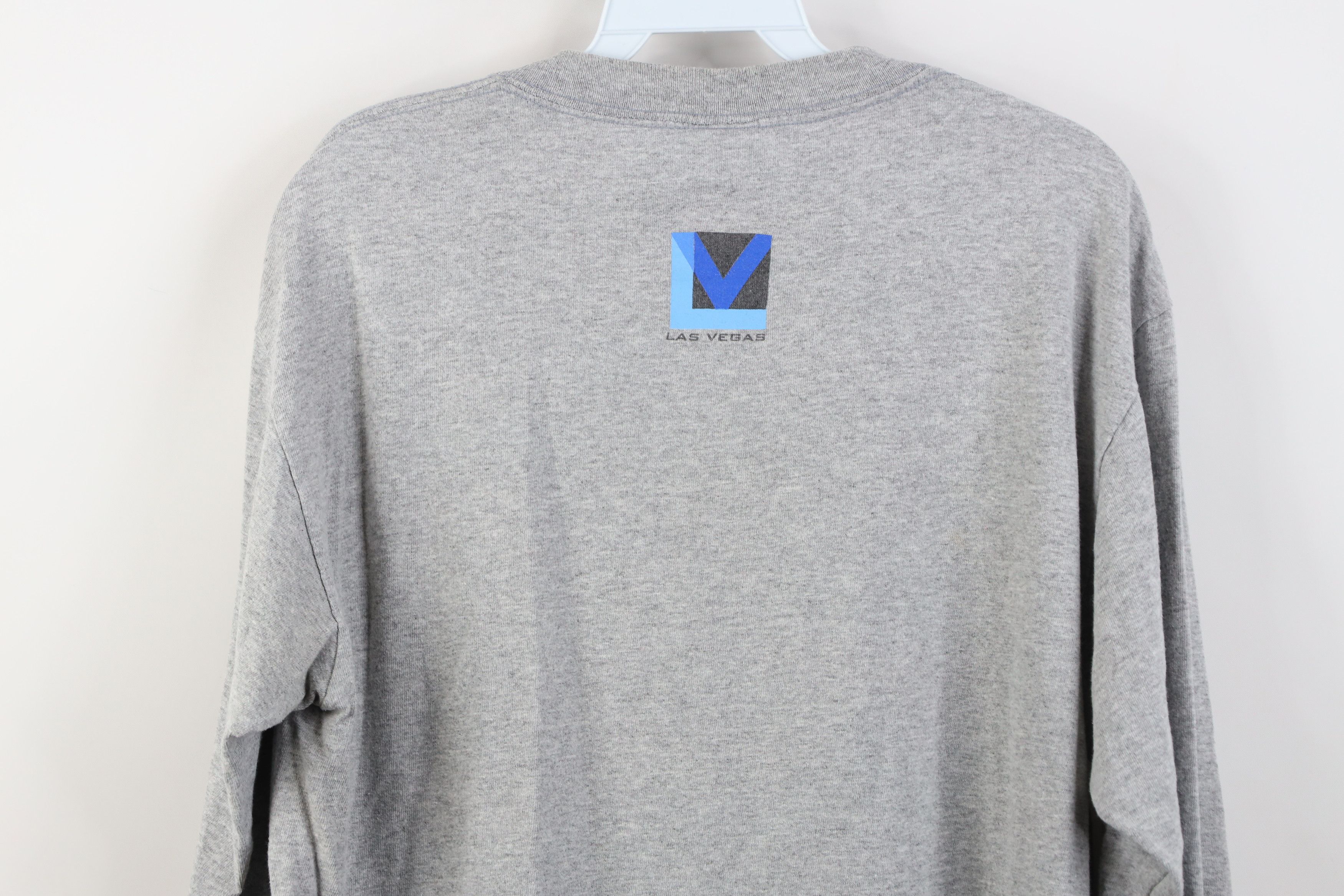 Vintage Vintage 90s Y2K Las Vegas Long Sleeve T-Shirt Heather Gray Size US M / EU 48-50 / 2 - 12 Thumbnail