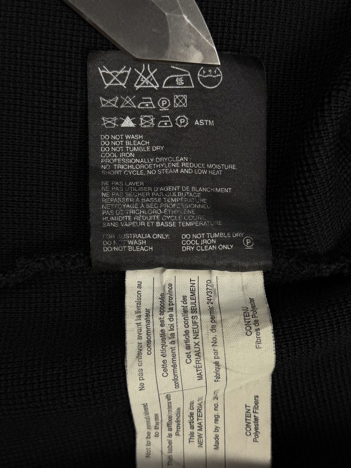 Prada Wool Knit Full Zip Sweater Nylon Panels Black Women's