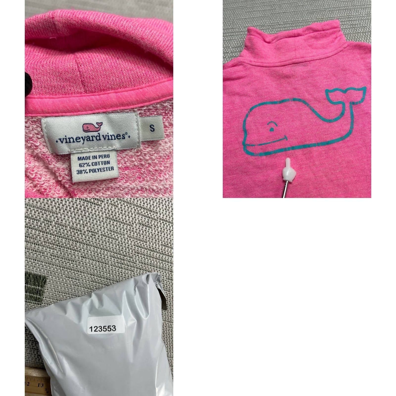 Vineyard Vines Vineyard Vines Sweatshirt Women Small Pink Cotton Logo Funnel Neck Size S / US 4 / IT 40 - 9 Thumbnail