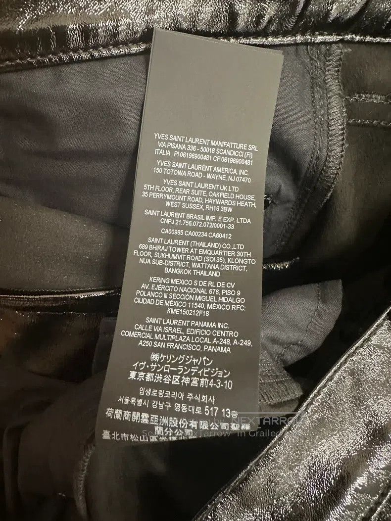 Saint Laurent Paris Saint Laurent Paris Black Shiny Coated Slim Fit Tapered De Size US 32 / EU 48 - 6 Thumbnail