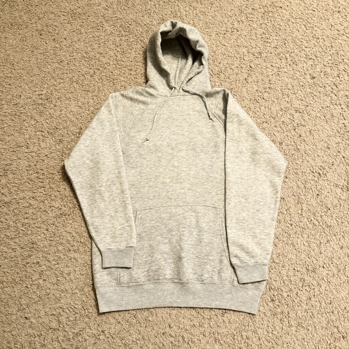 Vintage TRUE VINTAGE 80s GREY BLANK HOODIE! Size US L / EU 52-54 / 3 - 1 Thumbnail