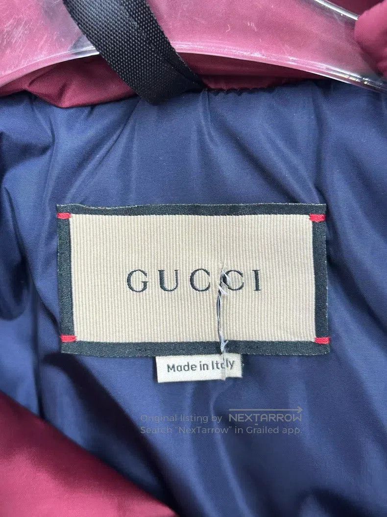 Gucci Gucci Burgundy full-print logo nylon jacket Size US XS / EU 42 / 0 - 5 Thumbnail