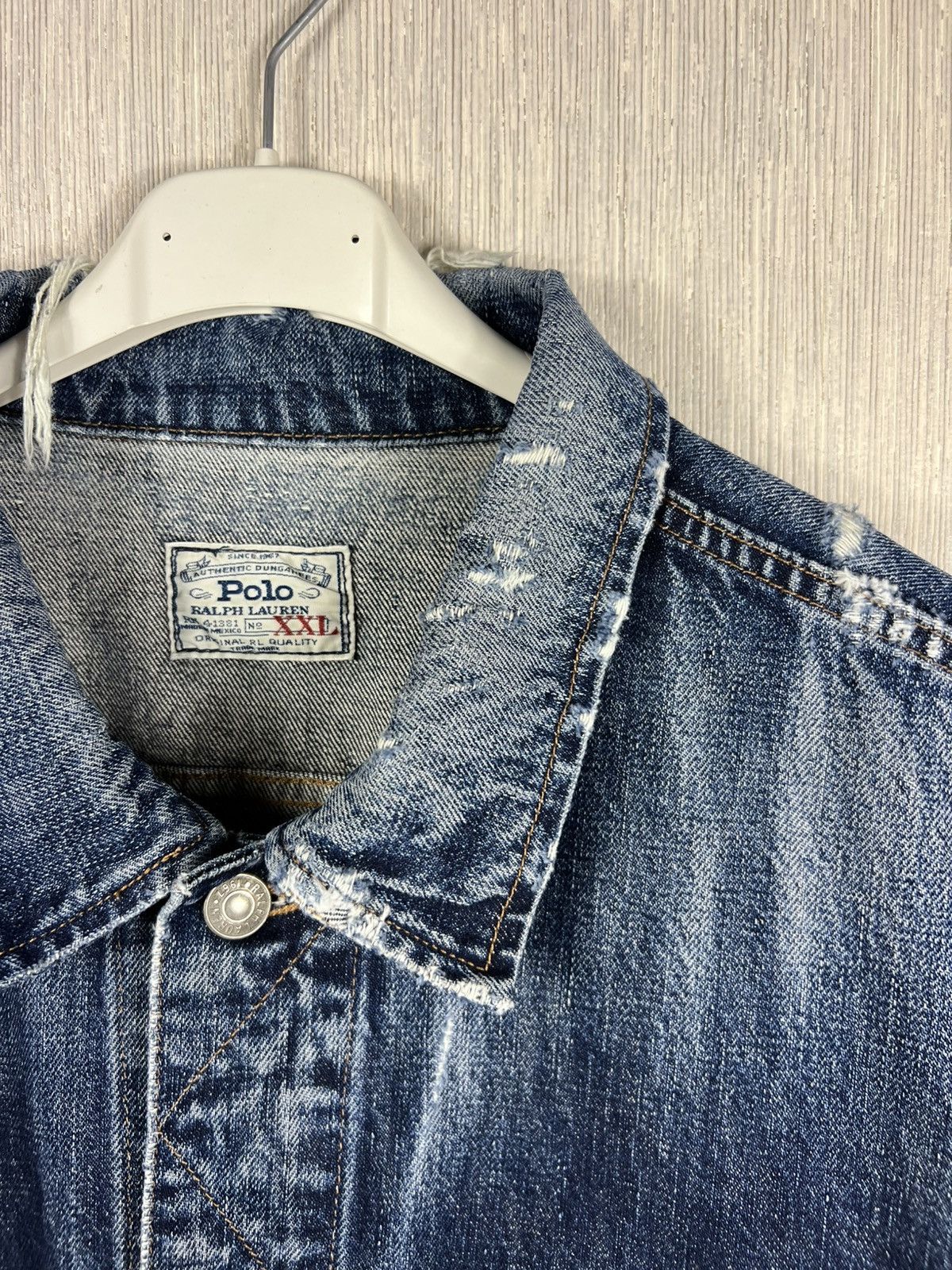 Ralph Lauren Vintage Polo Ralph Lauren thrashed distressed denim jacket Size US XXL / EU 58 / 5 - 11 Thumbnail