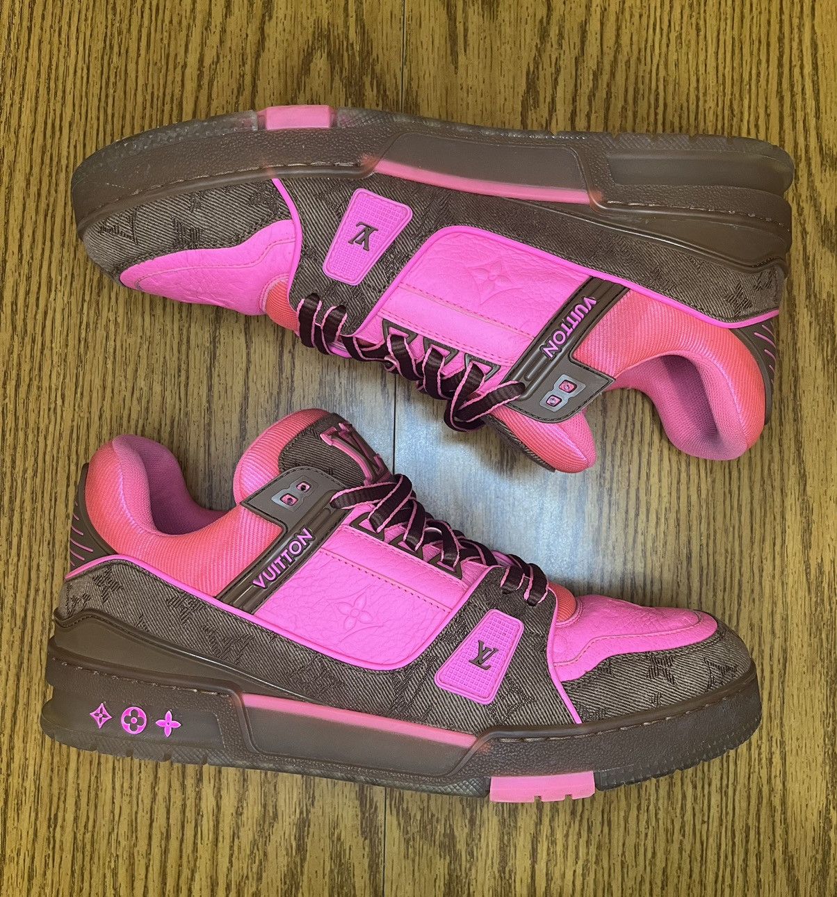 Pre-owned Louis Vuitton Monogram Trainer Sneaker (pink