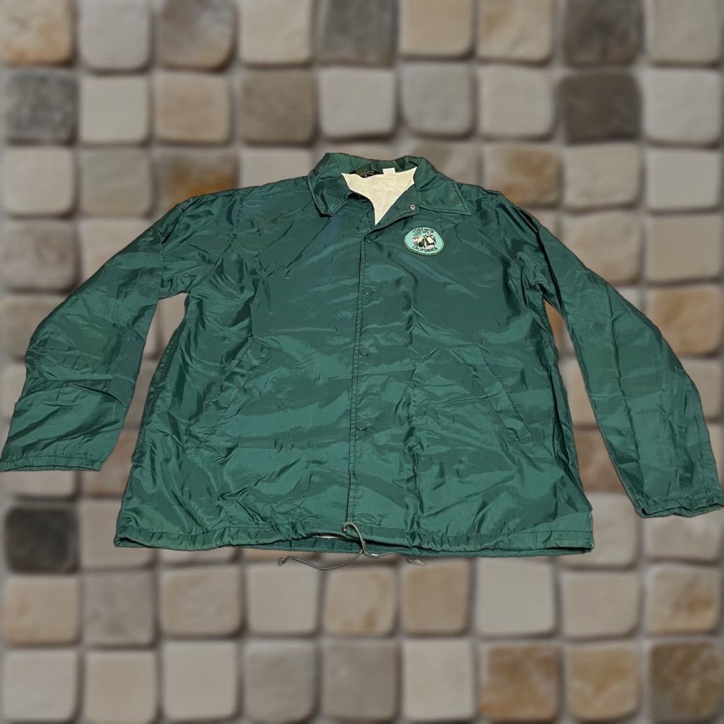 JCPenney VINTAGE JC Penney Windbreaker Jacket Mens L Green Yosemite Stained Logo Casual Size US L / EU 52-54 / 3 - 1 Thumbnail