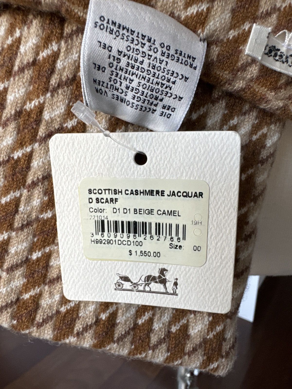 Hermes HERMĒS Paris Houndstooth Scraf Size ONE SIZE - 3 Thumbnail