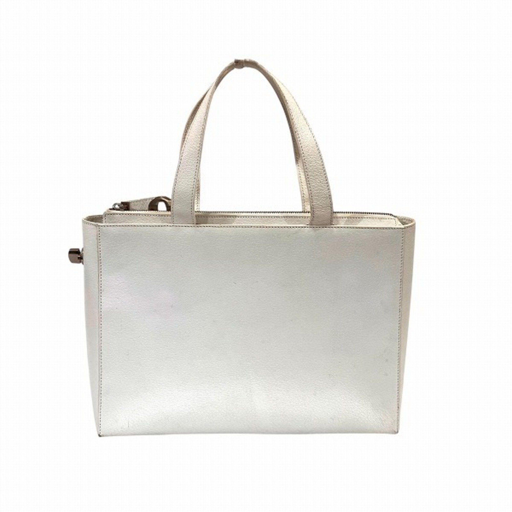 Celine Leather White Bag Tote Women's