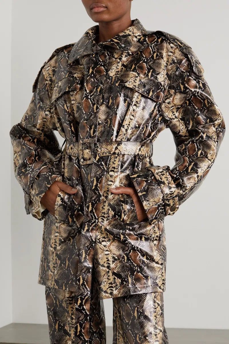 ROTATE Rotate Birger Christensen Snake Faux Leather Rica Jacket Size S / US 4 / IT 40 - 4 Thumbnail