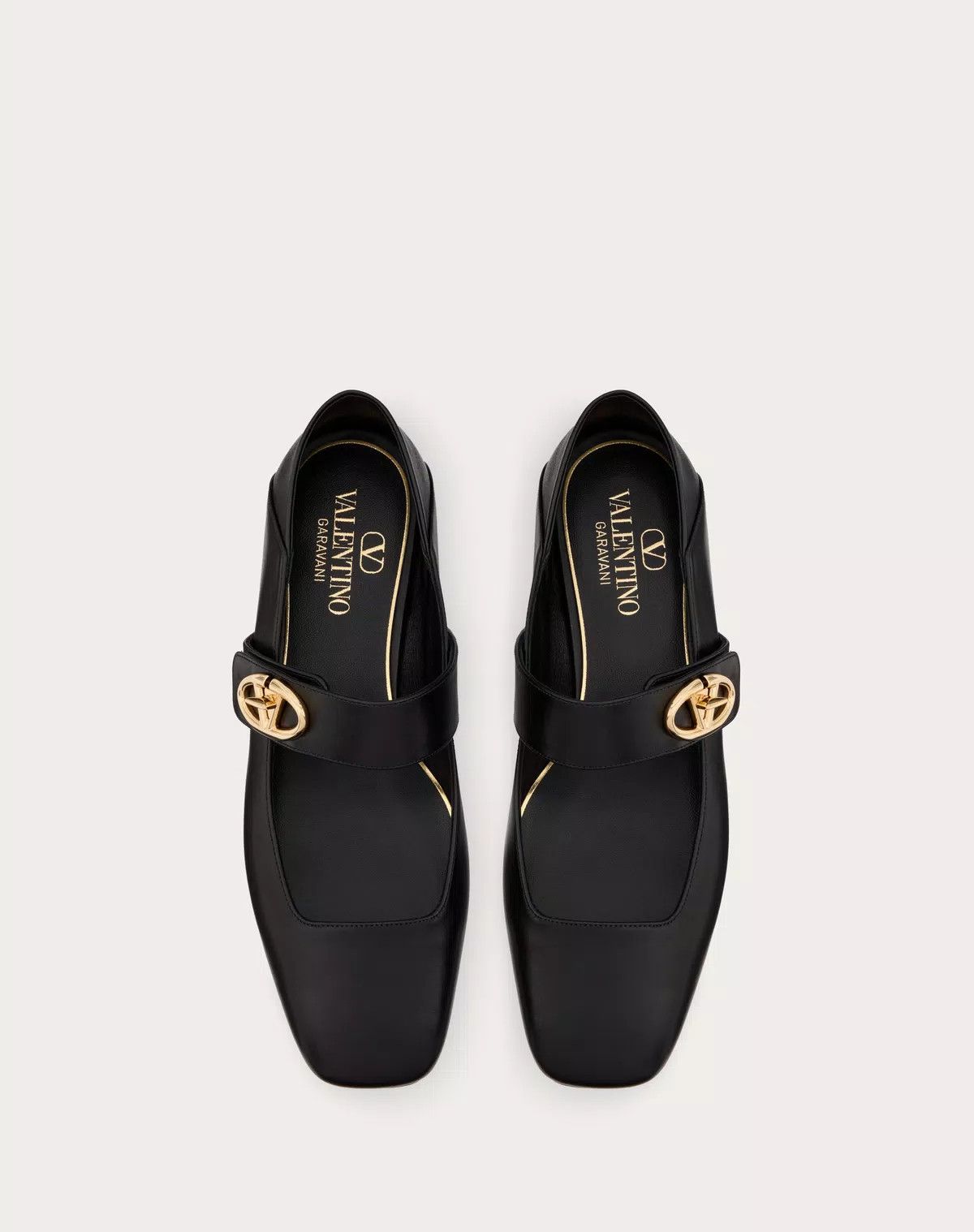 Valentino o1s1wg110625 Vlogo Locker Mary Jane Ballerina in Black Size US 9 / IT 39 - 4 Thumbnail