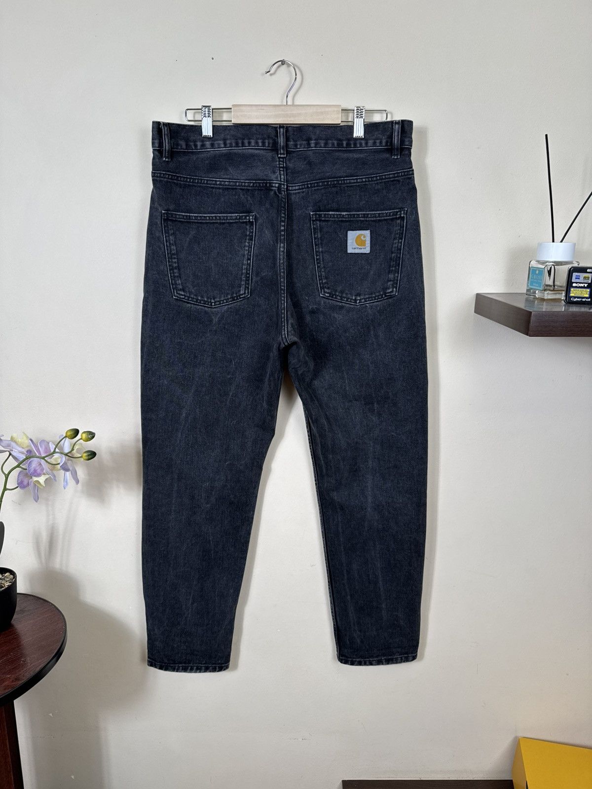 Carhartt WIP Newel Pants Denim Men Black 31 L Washed Jeans