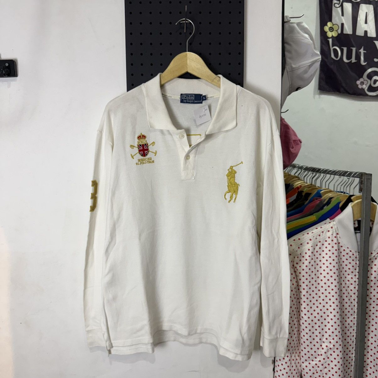 Polo Ralph Lauren POLO RALPH LAUREN golden embroidered white long poloshirt Size US XL / EU 56 / 4 - 1 Thumbnail