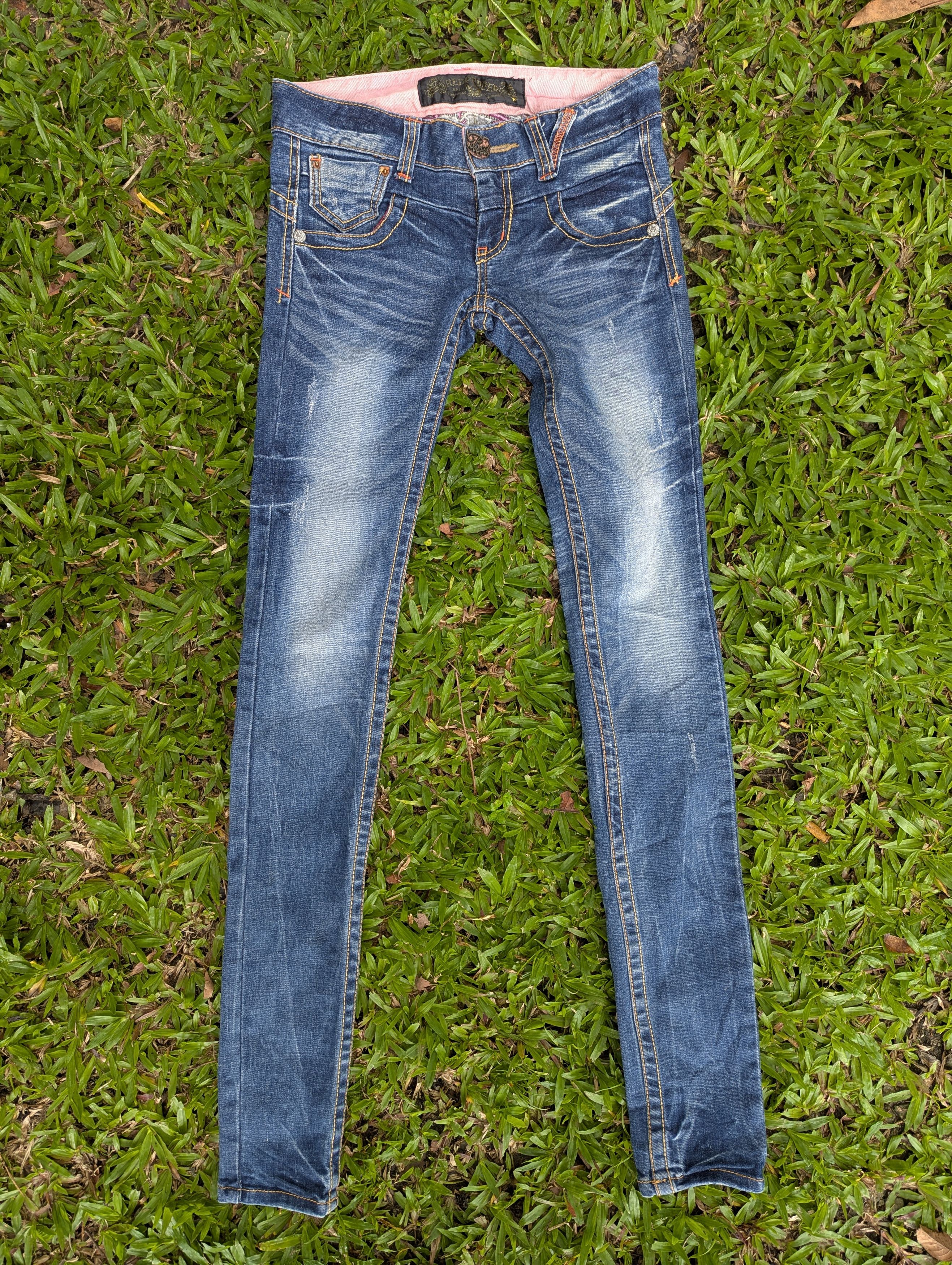 Seditionaries RARE Red Pepper Jeans Skull Embroidery Punk Design Size 30" / US 8 / IT 44 - 2 Thumbnail