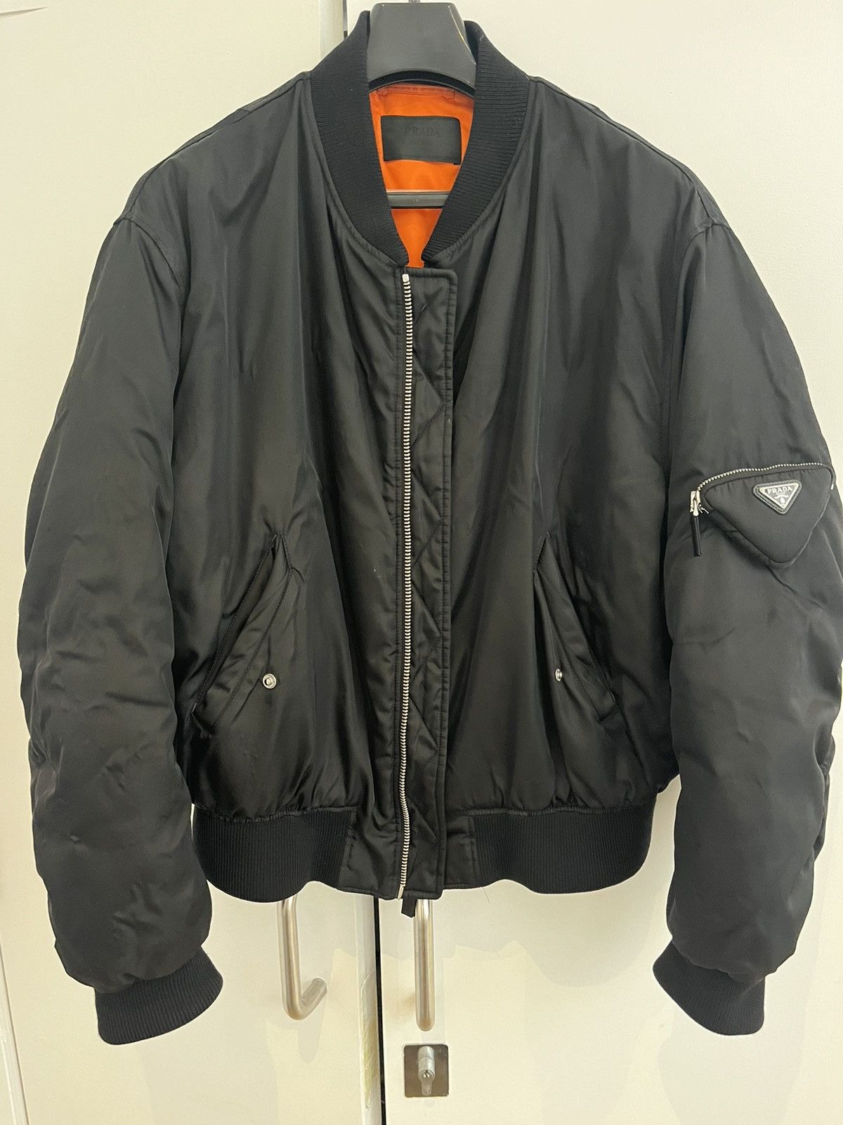 Prada PRADA RARE BOMBER NYLON ORANGE LINING Size US L / EU 52-54 / 3 - 1 Thumbnail