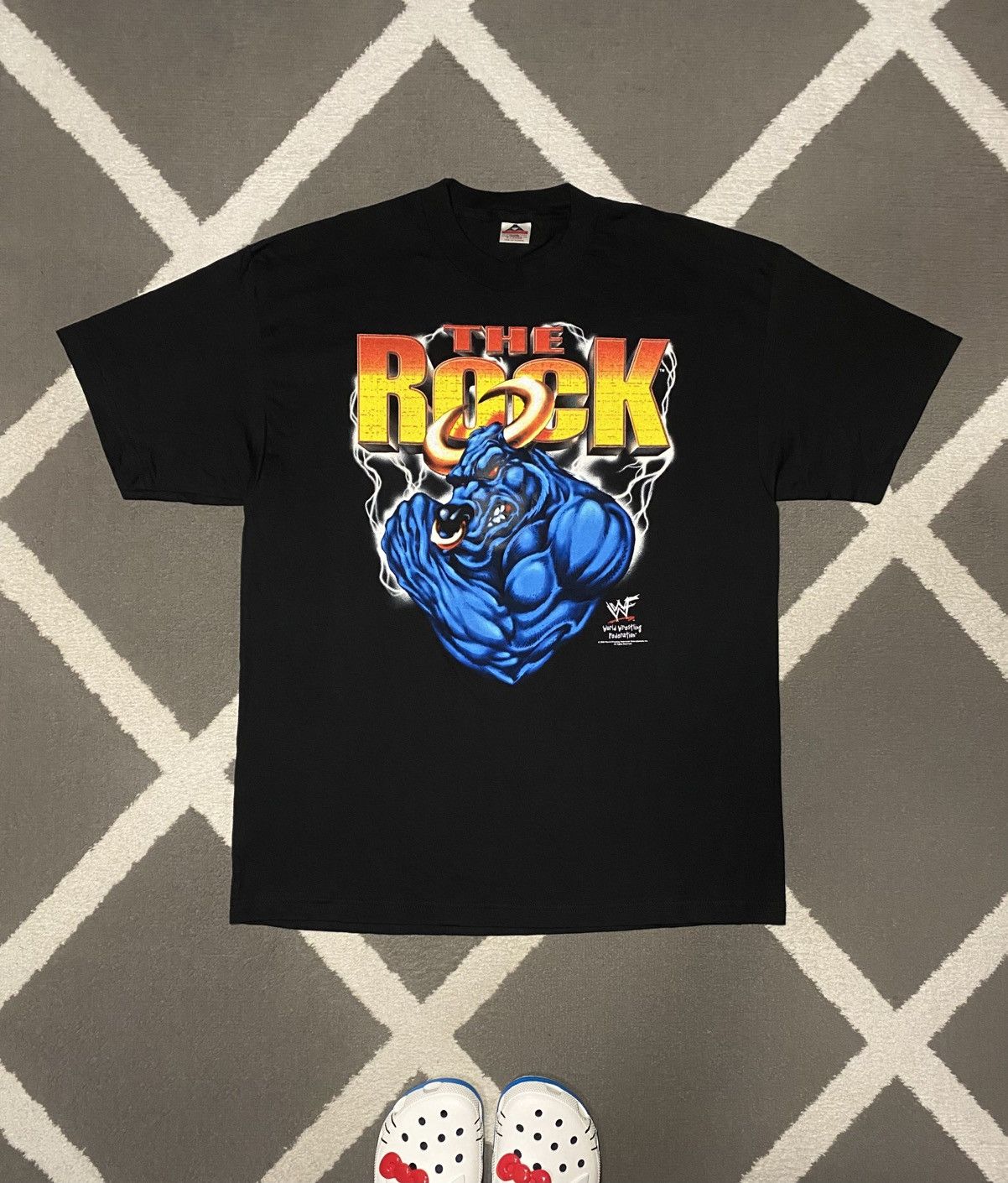 Band Tees × Vintage × WWE Vintage 00’s 2000 WWF The Rock Dwayne Johnson men’s T-shirt Size US XL / EU 56 / 4 - 2 Thumbnail