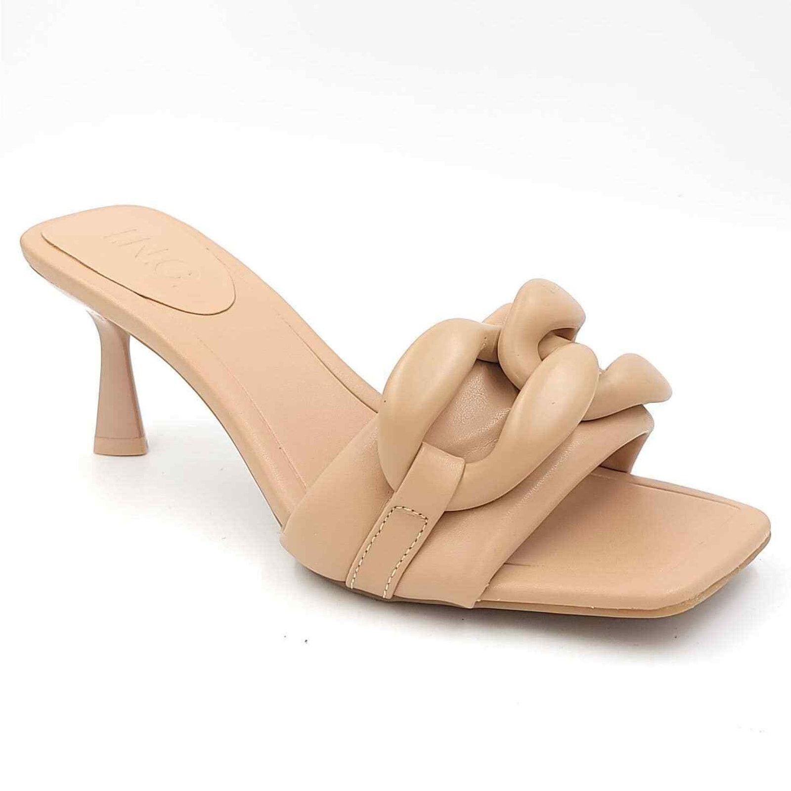 I N C x Inc I.n.c. Int. Concepts Women Chain Slide Heel Shoes Sandals Size 6M in Beige