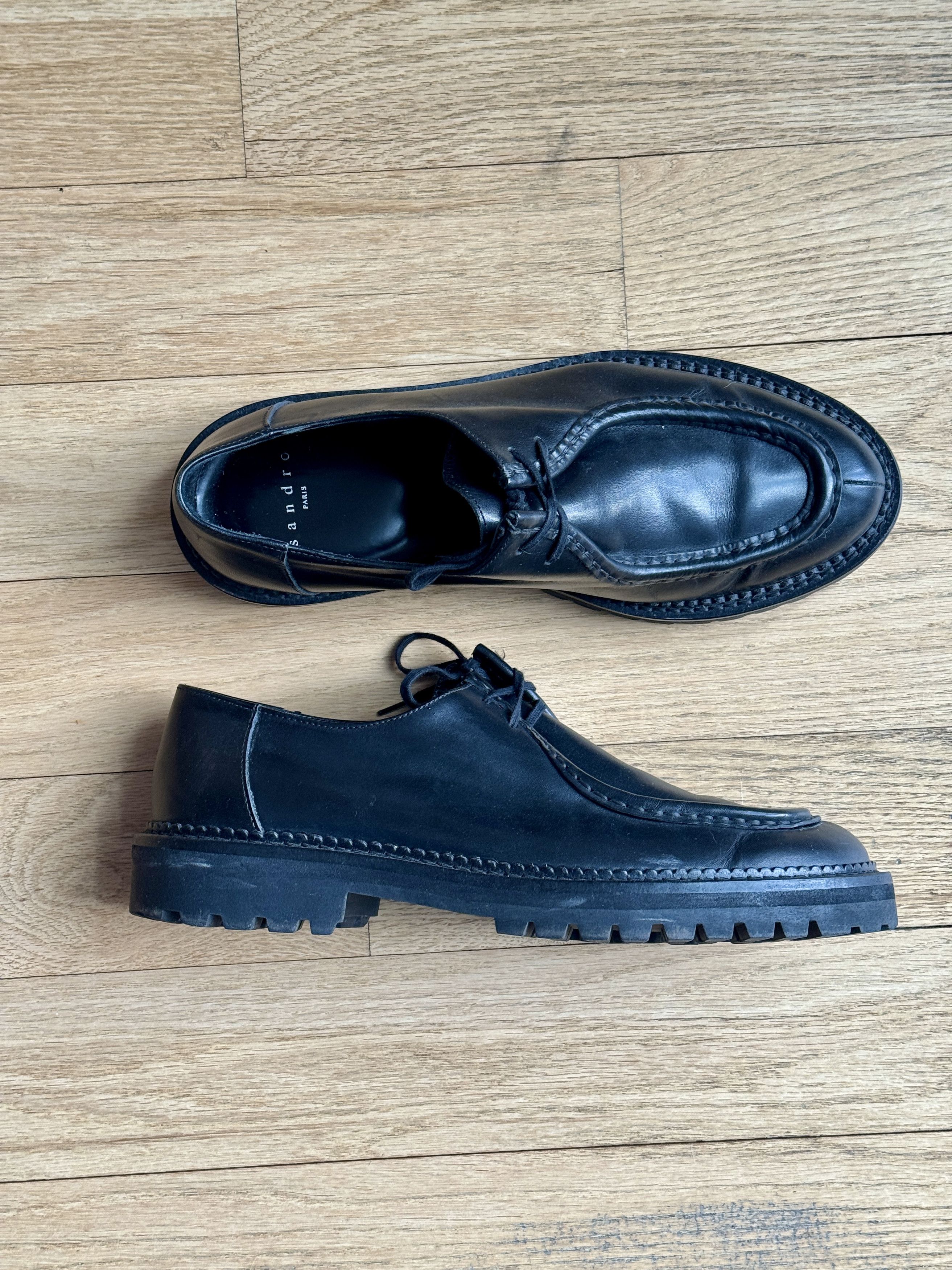 Sandro Moc Toe Leather Derby Shoes Size US 8 / EU 41 - 1 Thumbnail