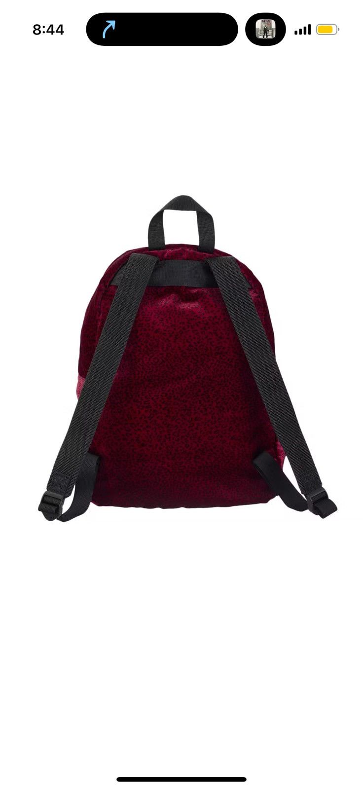 Supreme Red Leopard Velvet Backpack