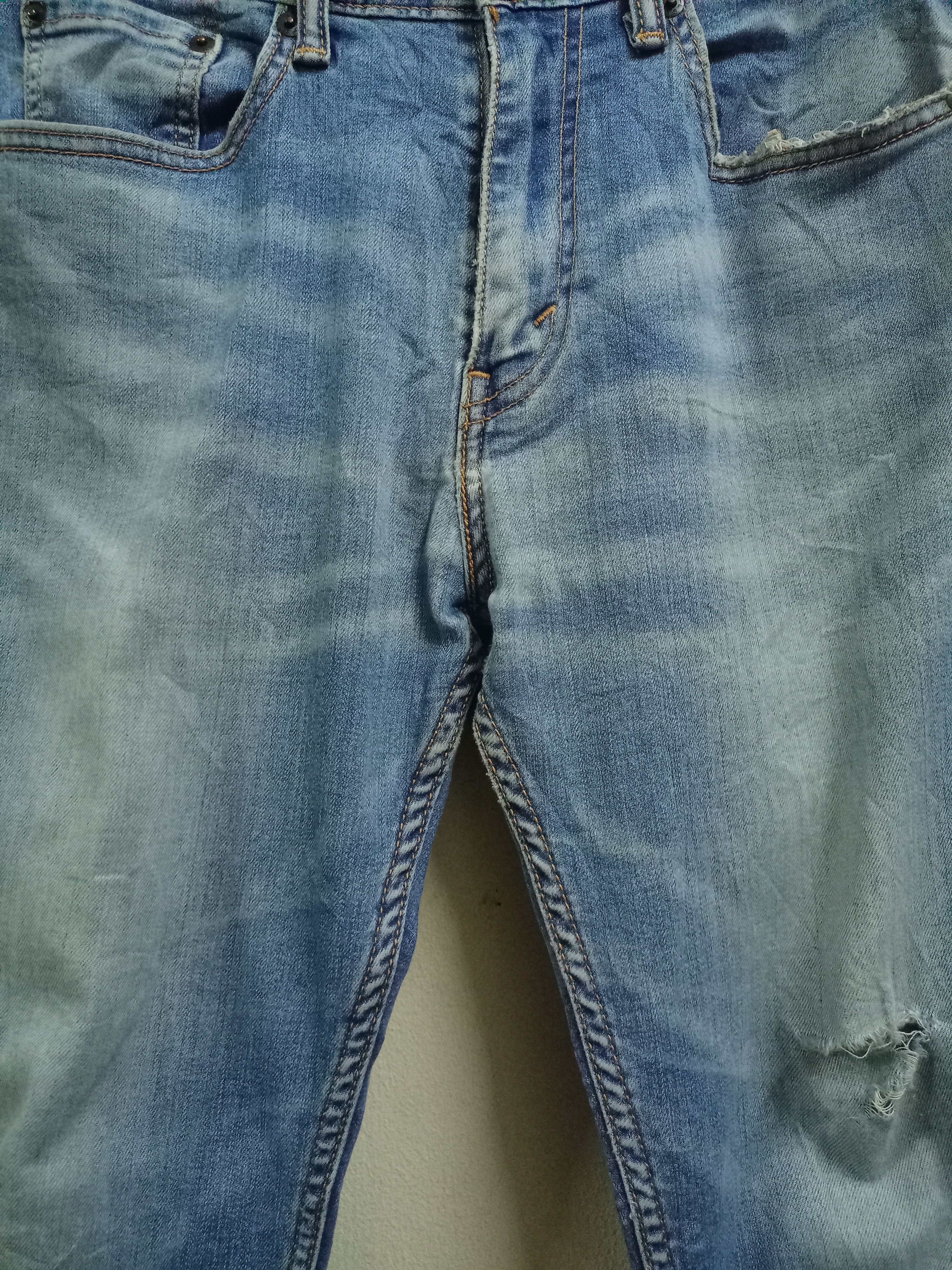 Levi's × Levi's Vintage Clothing Vintage Levis 505 Western Blue Wash Distressed Jeans 30x27 Size US 30 / EU 46 - 6 Thumbnail