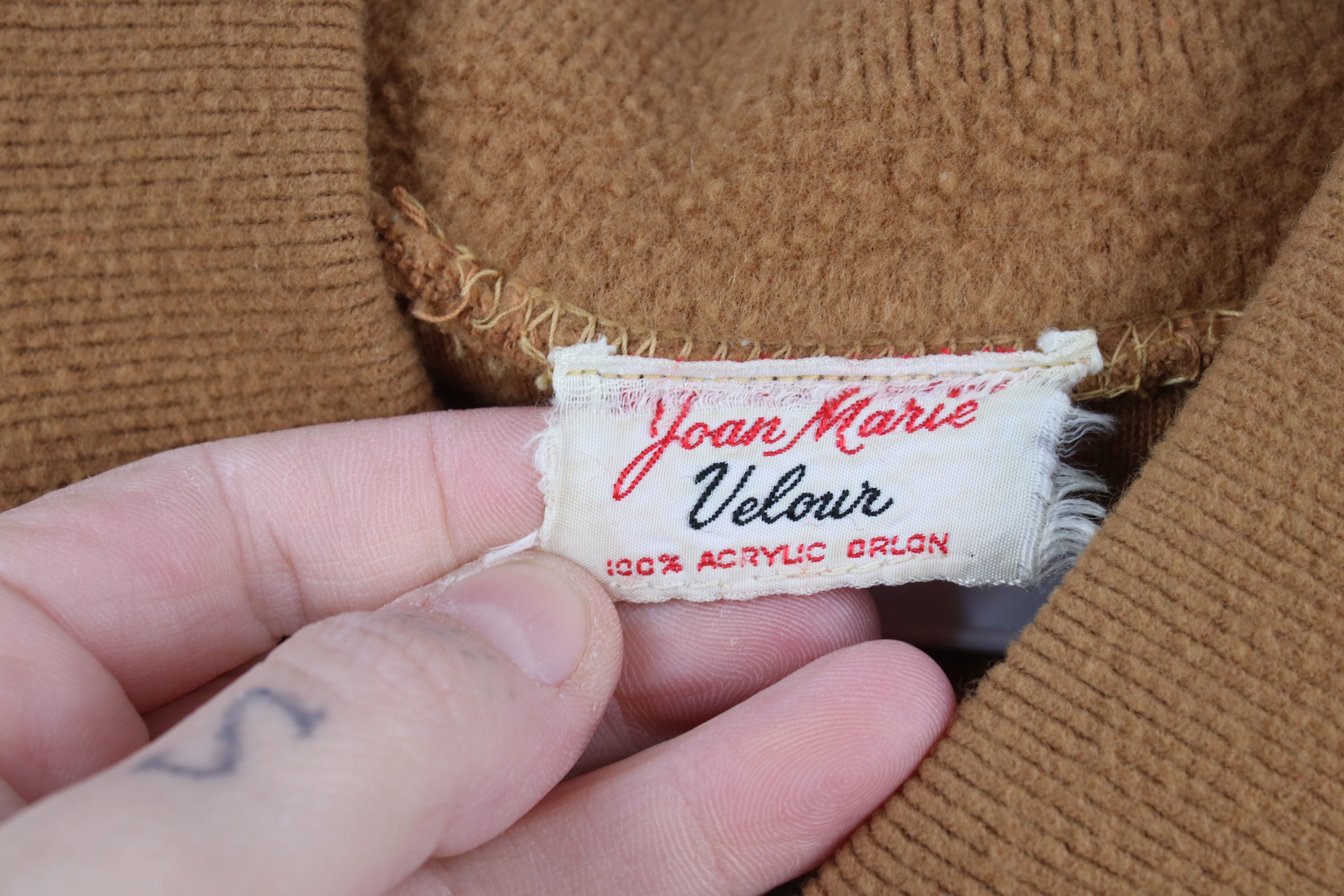 Vintage Vintage 70s Streetwear Blank Velour Fleece Sweater Brown Size S / US 4 / IT 40 - 5 Thumbnail