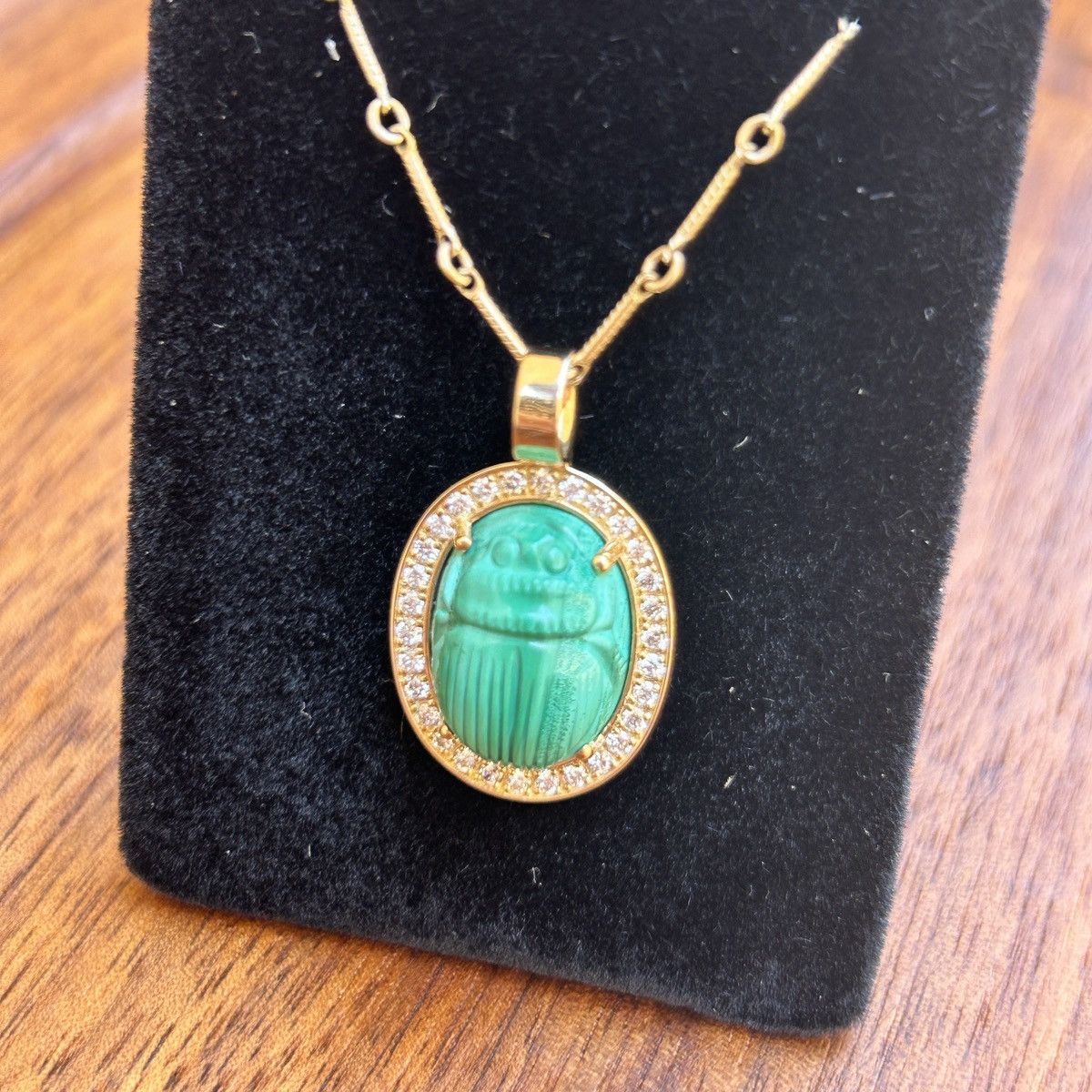 Other Kyle Chan 14K Gold Scarab Necklace | Malachite & Diamonds Size ONE SIZE - 2 Thumbnail