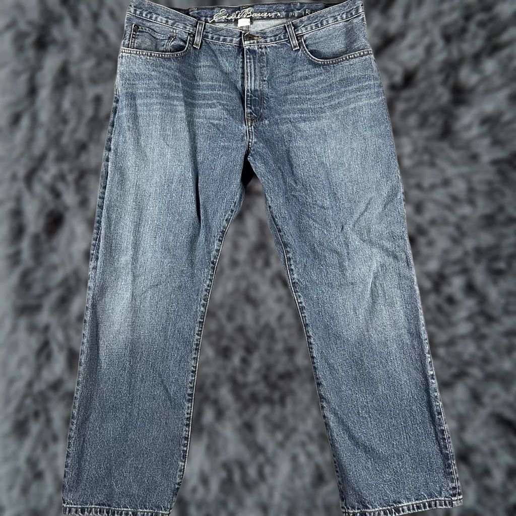 Eddie Bauer Eddie Bauer Jeans Men's Straight Leg 100% Cotton Relaxed Fit Blue Med Wash 40x30 Jeans Size US 40 / EU 56 - 1 Thumbnail