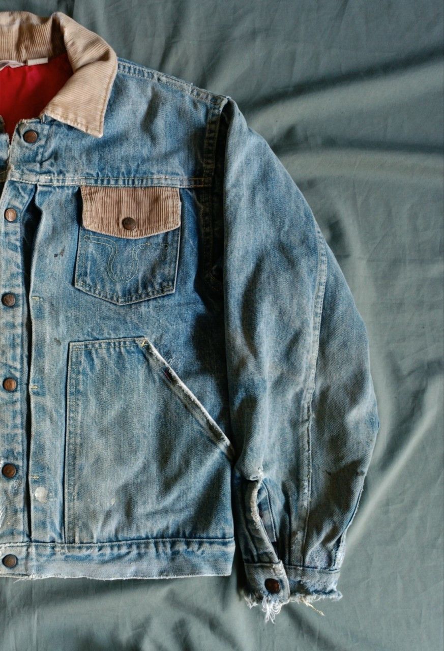 Vintage Vintage 1960s Big Smith Denim Distressed Snap Button Jacket. Size US L / EU 52-54 / 3 - 5 Thumbnail