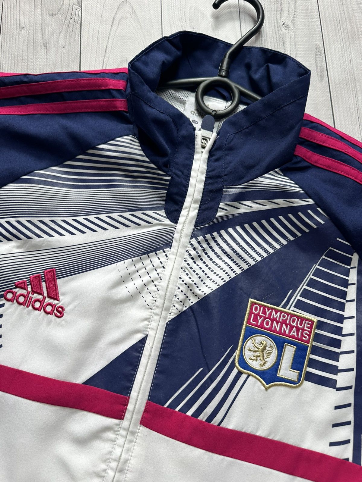 Adidas × Vintage Vintage adidas Olympique Lyonnais soccer jacket size S/M Size US M / EU 48-50 / 2 - 6 Thumbnail