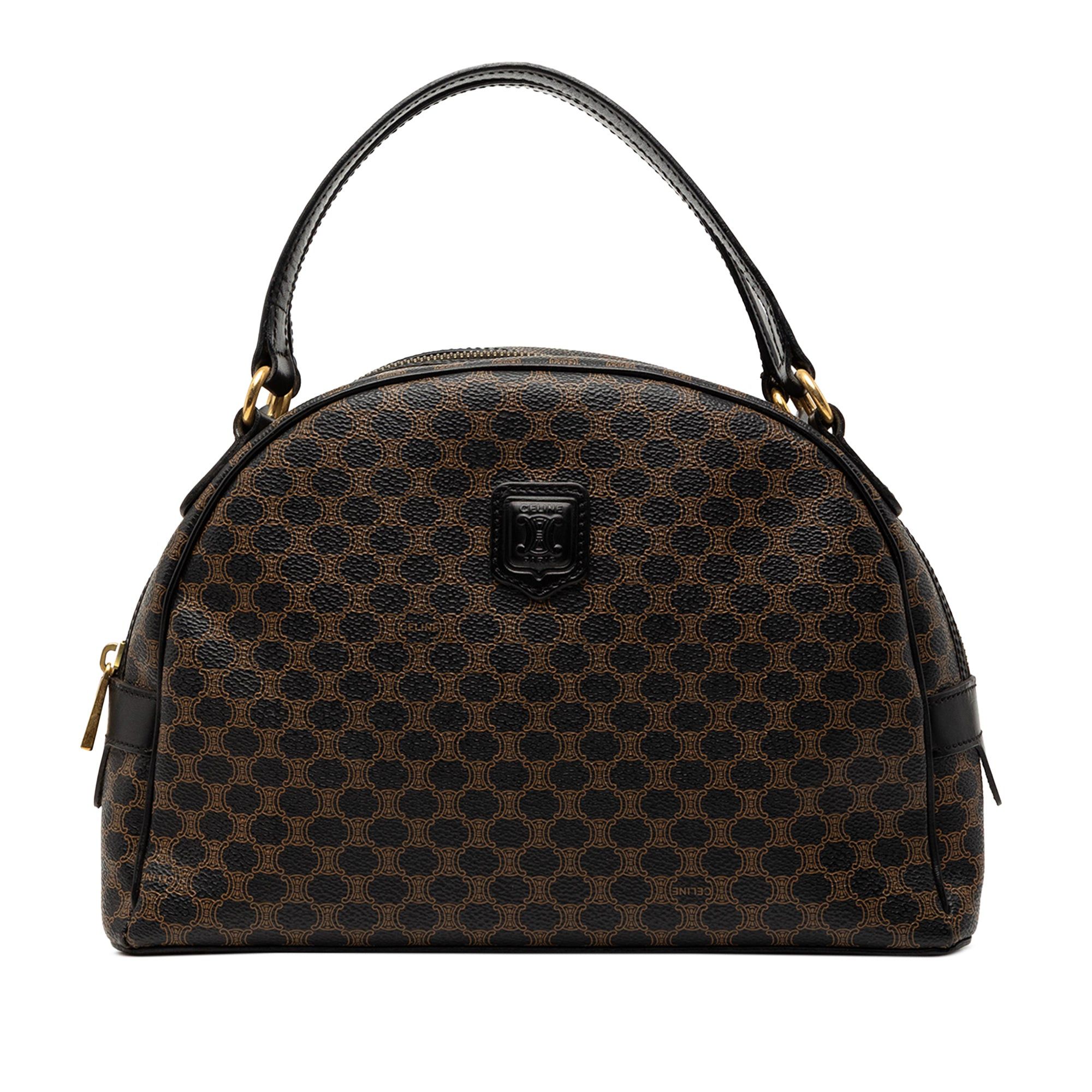 Celine Macadam Coated Canvas Dome Handbag in Brown, Women's