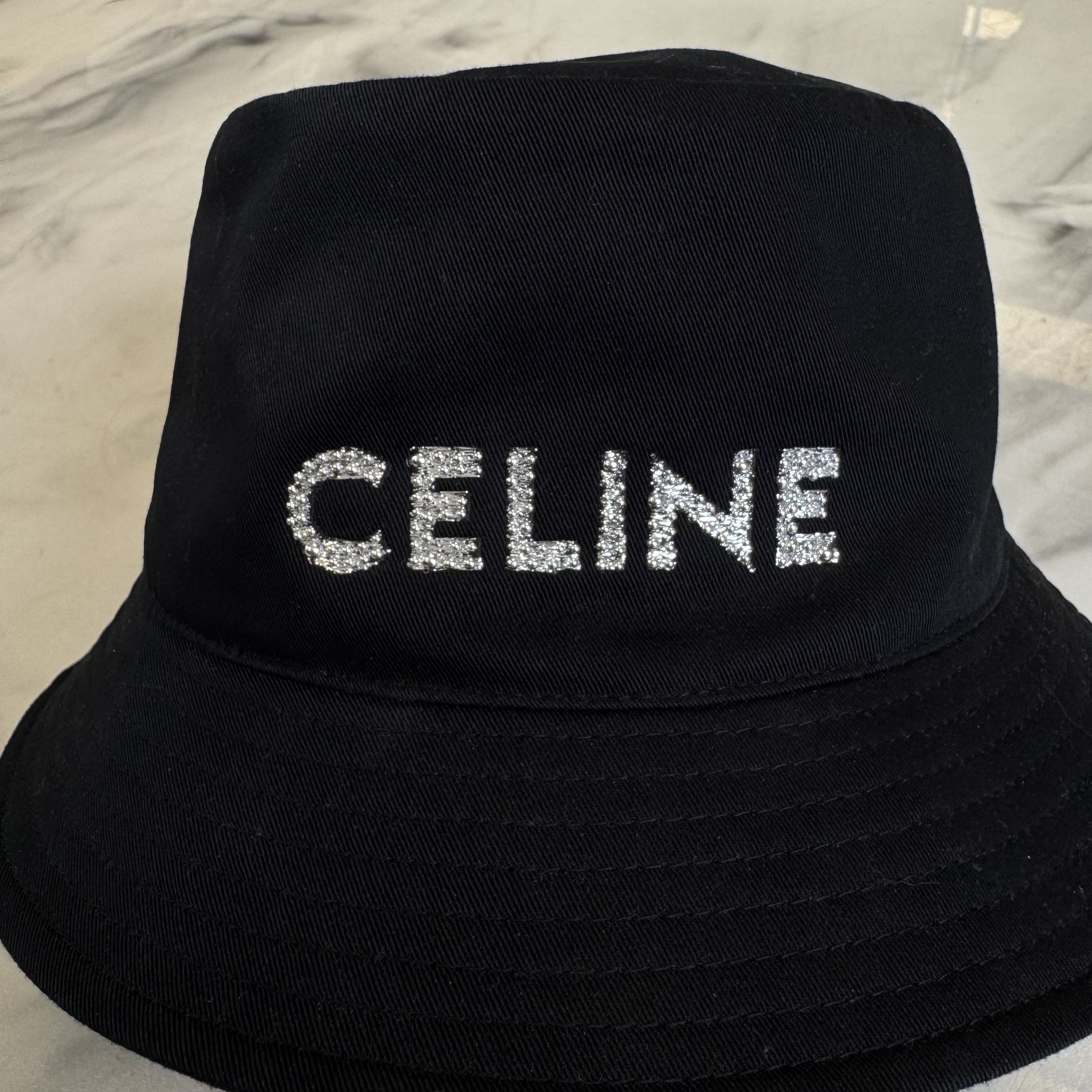 Celine CELINE RHINESTONES BUCKET HAT BLACK Size ONE SIZE - 2 Thumbnail