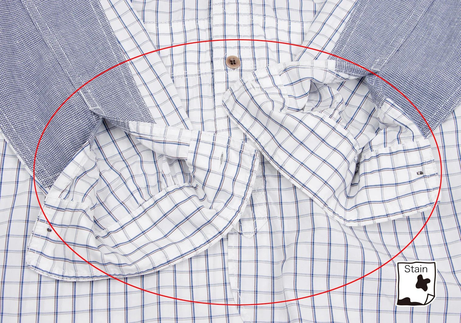 Junya Watanabe Patch Design Round Hem Check Button-Down Shirt White/Navy XS Size US XS / EU 42 / 0 - 9 Thumbnail