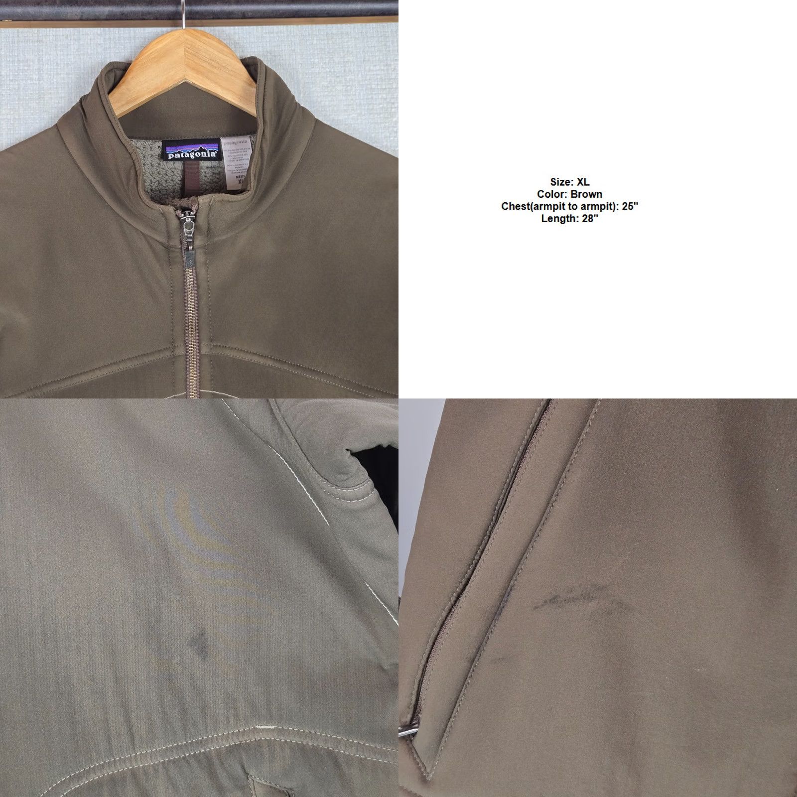 Patagonia VINTAGE Patagonia Jacket Softshell Full Zip Fleece Lined Brown XL Mens Size US XL / EU 56 / 4 - 9 Thumbnail