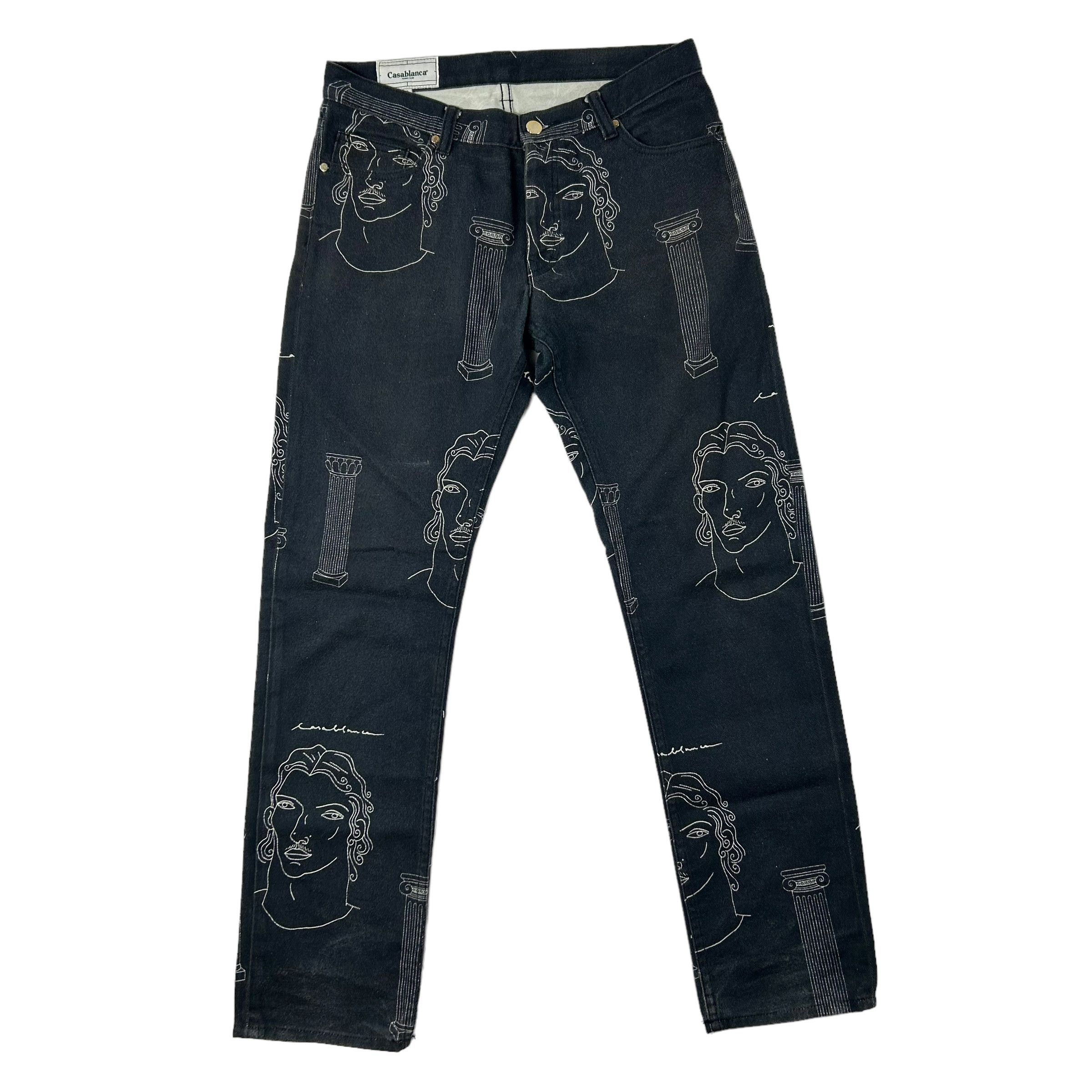 Casablanca $805 RRP Casablanca Statue All Over Print Denim Size US 32 / EU 48 - 1 Thumbnail