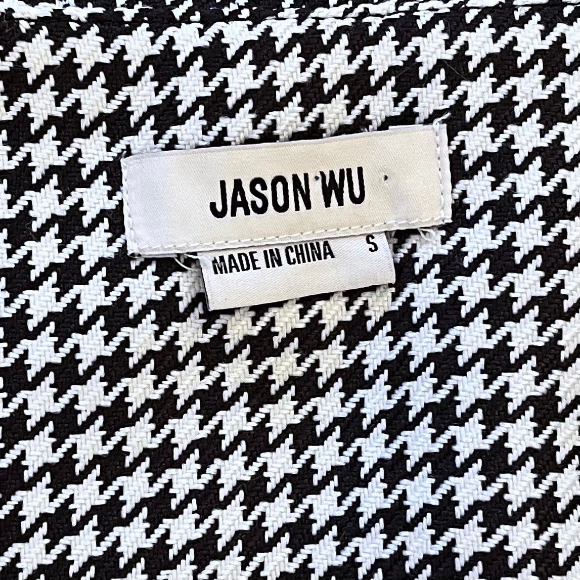 Jason Wu Jason Wu Houndstooth Asymmetrical Pleated Blazer Wrap Dress Size S / US 4 / IT 40 - 4 Thumbnail
