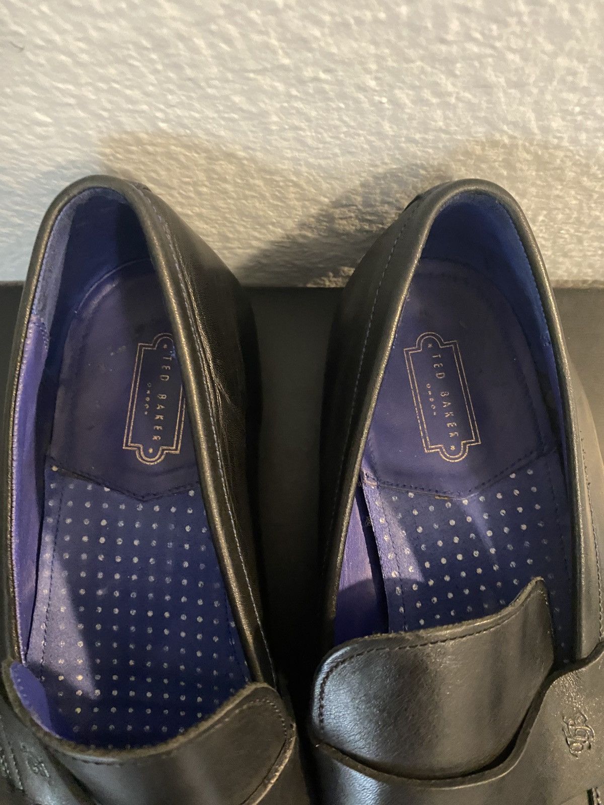 Ted Baker Ted Baker Blue Leather Men’s Dress Shoes Slip-On Size US 12 Size US 12 / EU 45 - 3 Thumbnail