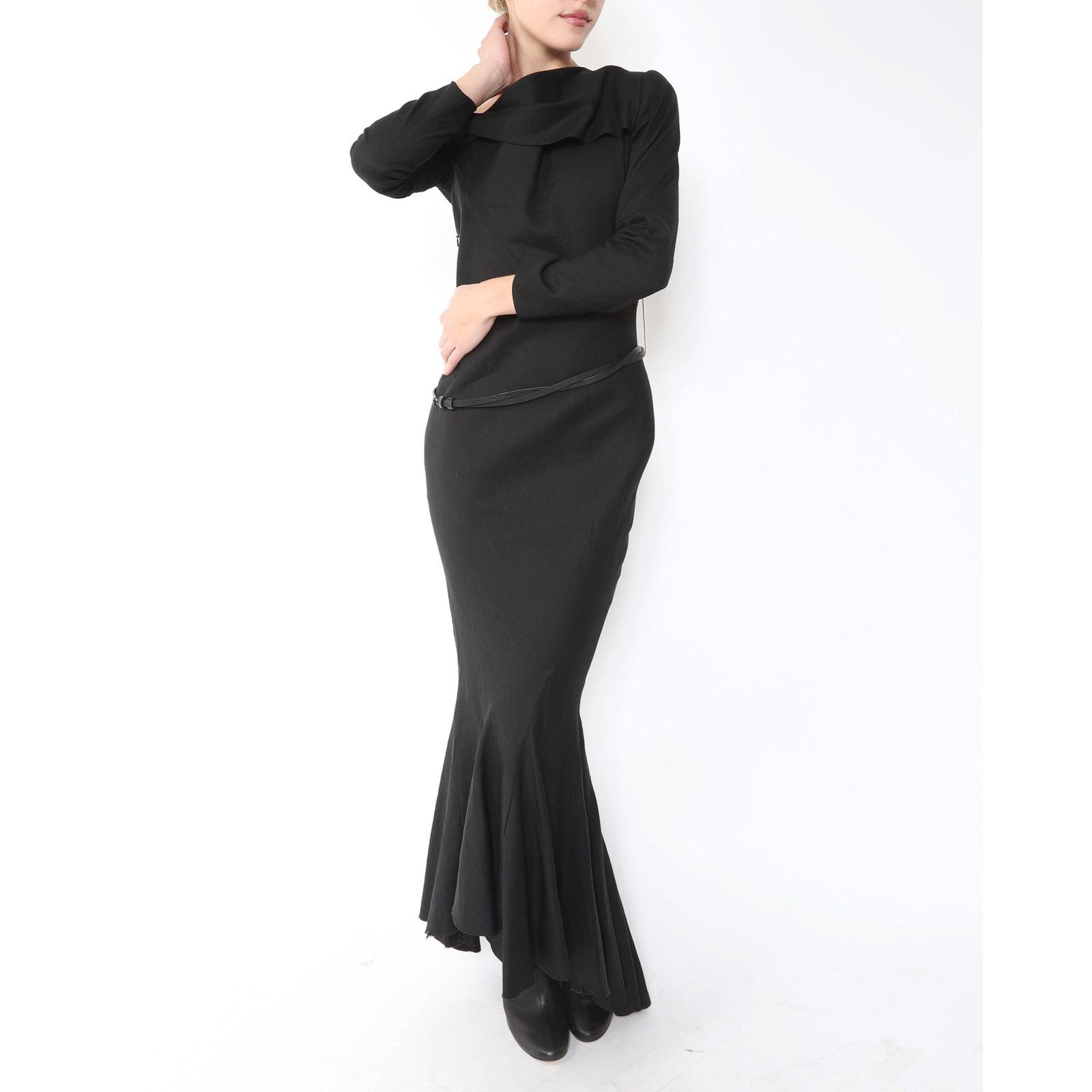 Haider Ackermann FW09 Off- Shoulder Maxi Dress in Black Size XS / US 0-2 / IT 36-38 - 7 Thumbnail