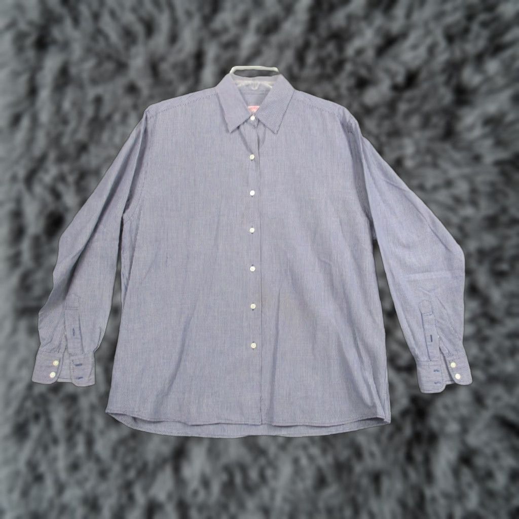 Brooks Brothers VINTAGE Brooks Brothers Shirt Mens L Blue Gingham Cotton Hong Kong Dress Shirt Size US L / EU 52-54 / 3 - 1 Thumbnail