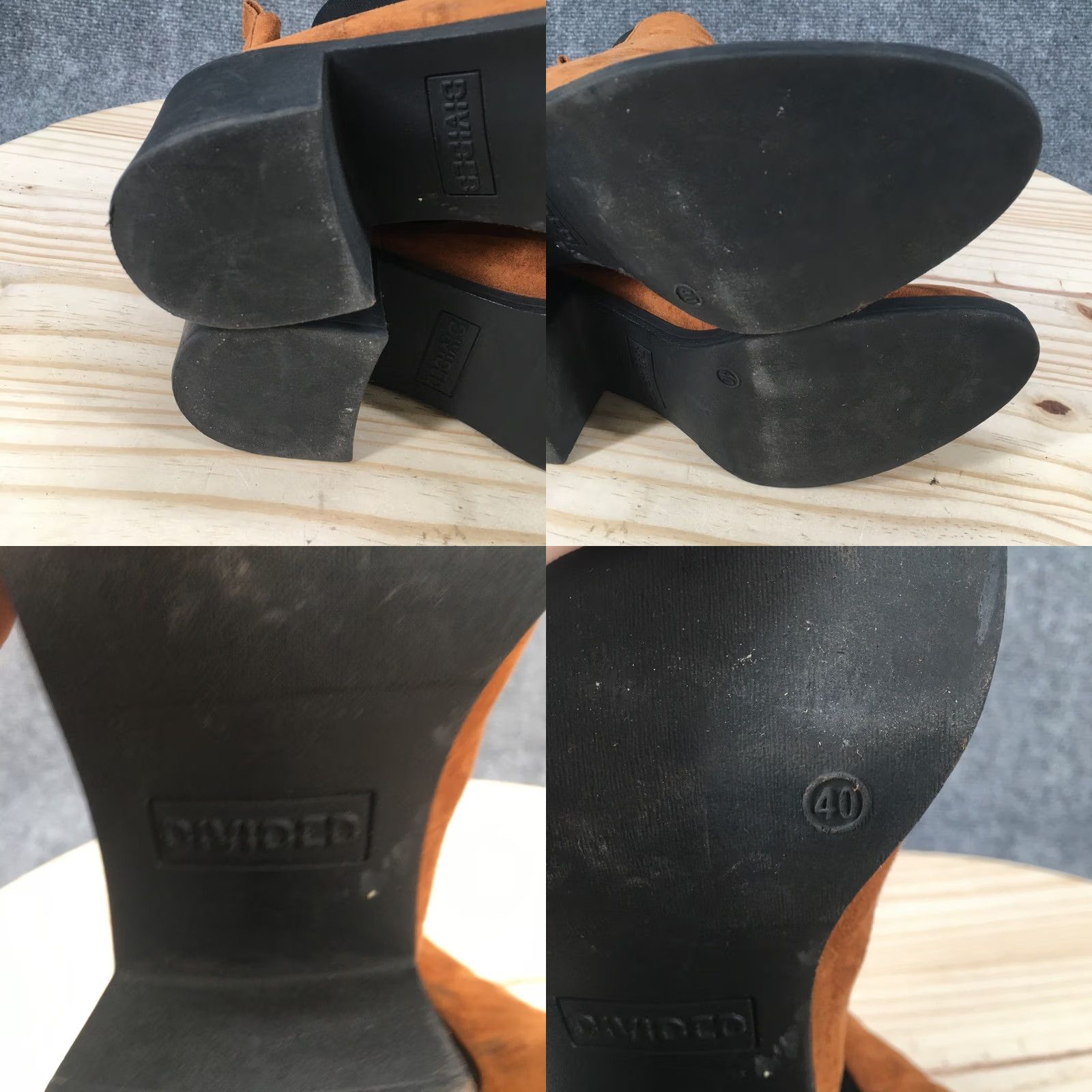 Vintage Divided By H & M Boots Womens 40 Ankle Chelsea Block Heels Orange Fabric Pull On Chelsea Boots Womens Orange Block Heels Size US 9 / IT 39 - 9 Thumbnail