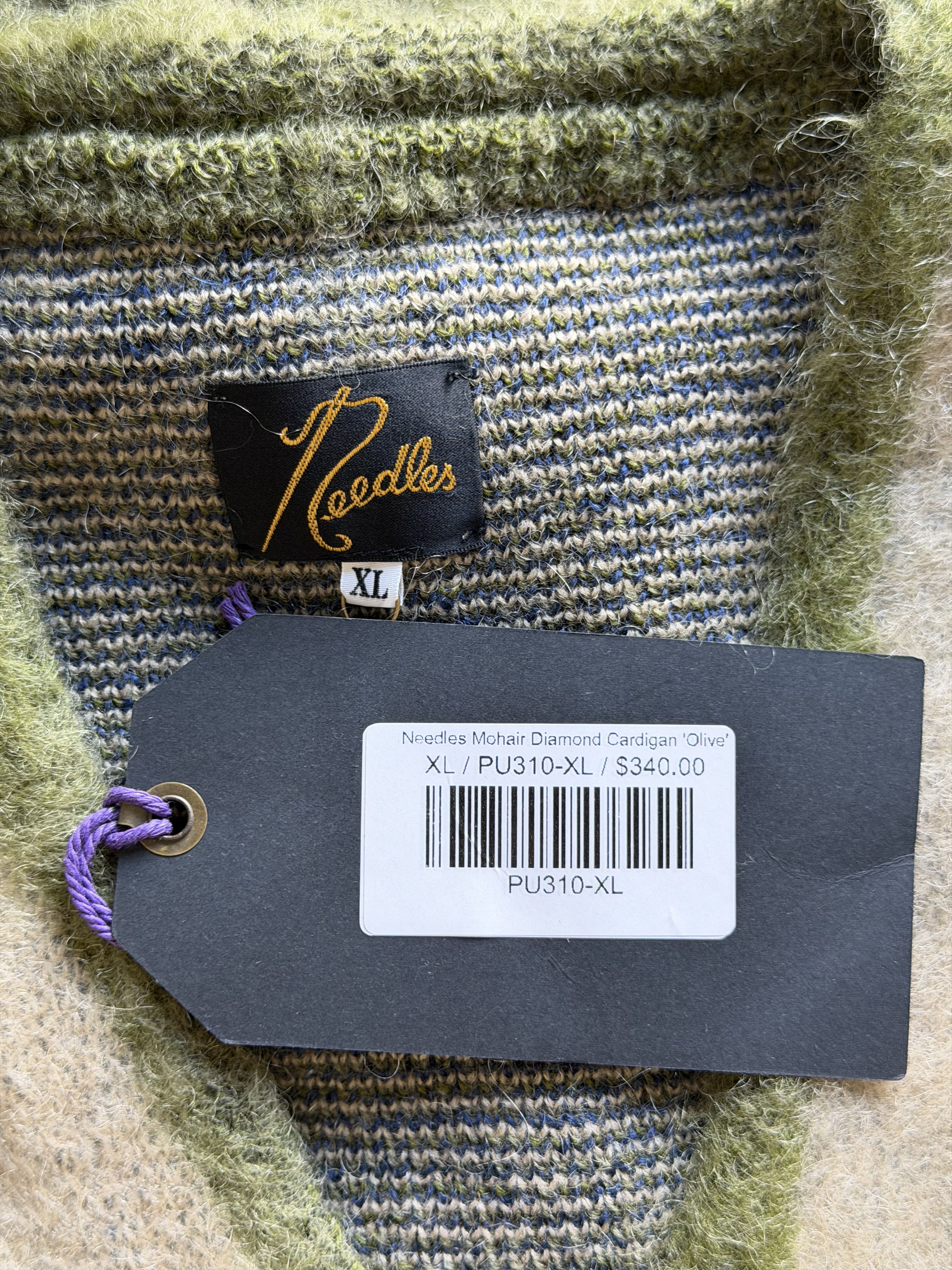 Needles Needles Mohair Diamond Cardigan in Olive Green Size US XL / EU 56 / 4 - 8 Thumbnail