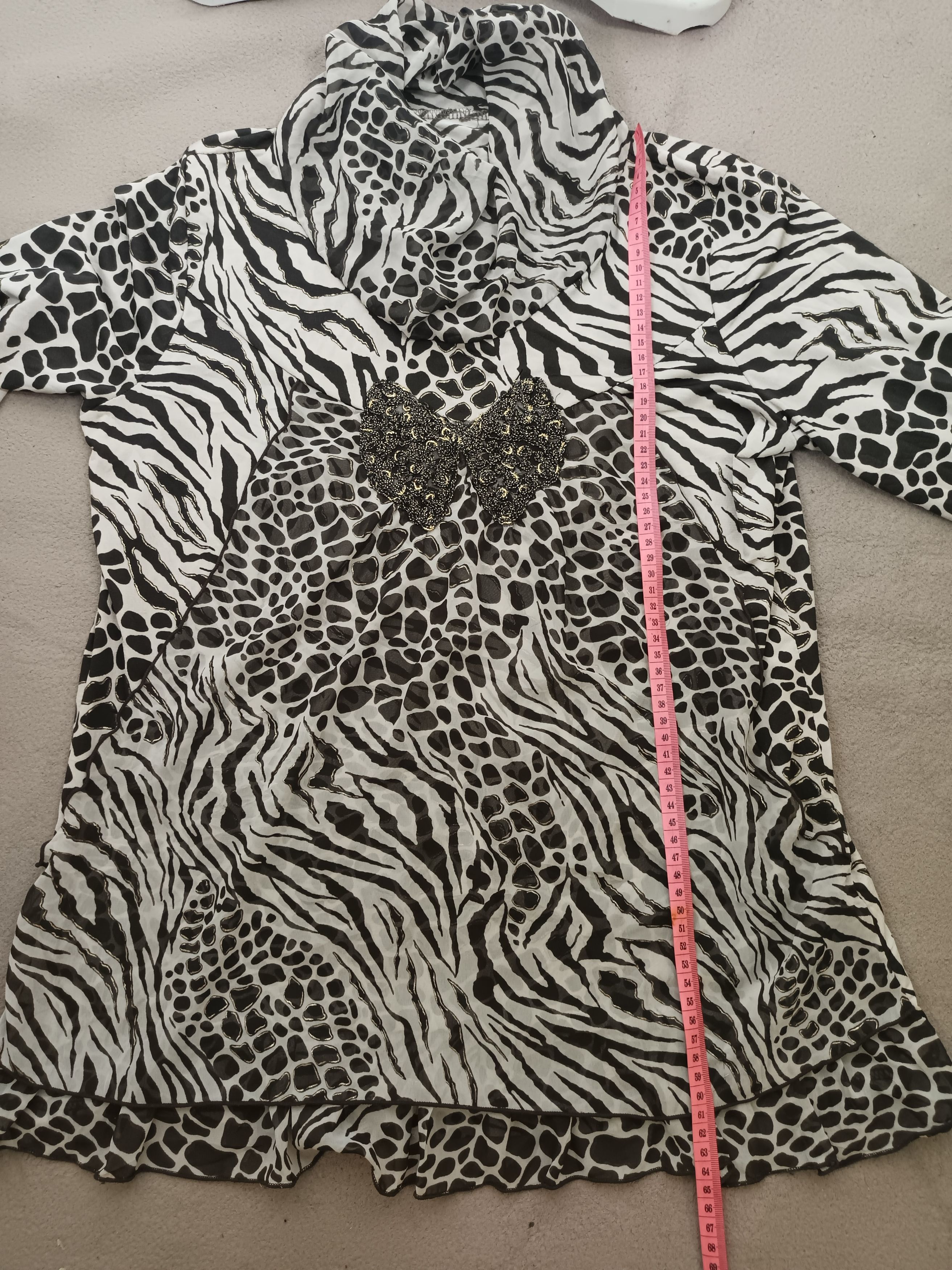 Japanese Brand Women leopard blouse animal print cowl neck Size L / US 10 / IT 46 - 4 Thumbnail