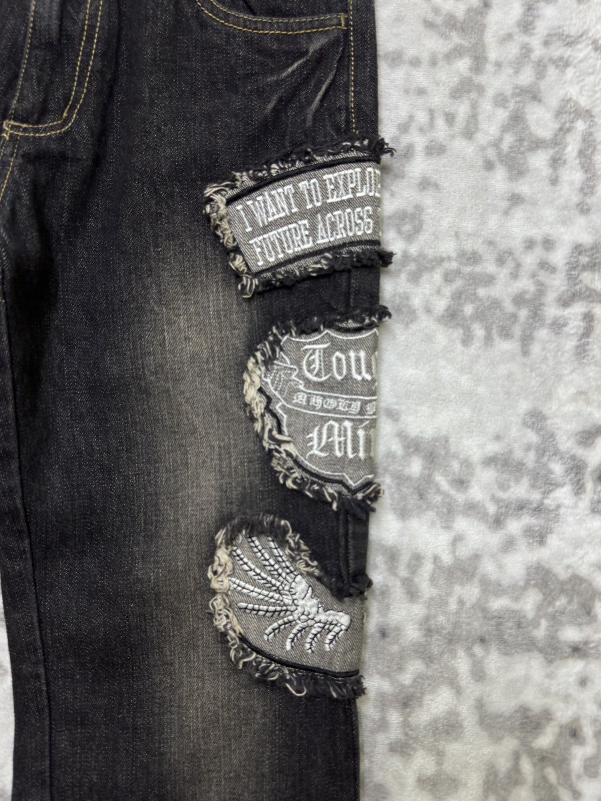 If Six Was Nine Vintage Punk Patchwork Denim Y2K Regular Fit Jeans Size US 26 / EU 42 - 9 Thumbnail
