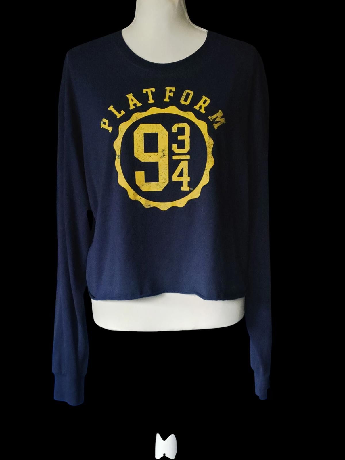 Designer Harry Potter Long Sleeve Crop Sweatshirt - Platform 9 3/4 Size M / US 6-8 / IT 42-44 - 1 Thumbnail