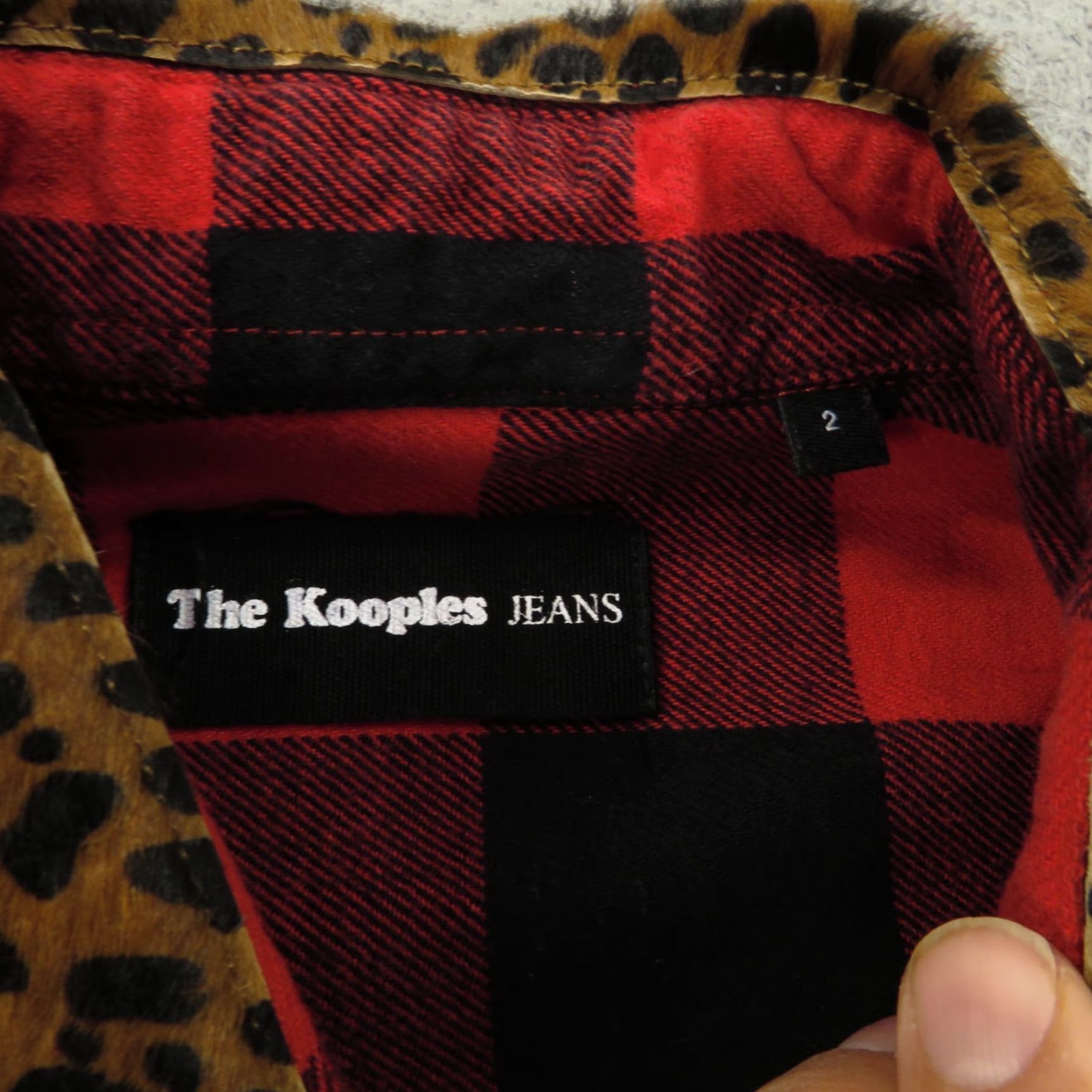 The Kooples VINTAGE The Kooples Shirt Womens 2 Red Black Pearl Snap Buffalo Check Animal Print Plaid Size XS / US 0-2 / IT 36-38 - 5 Thumbnail